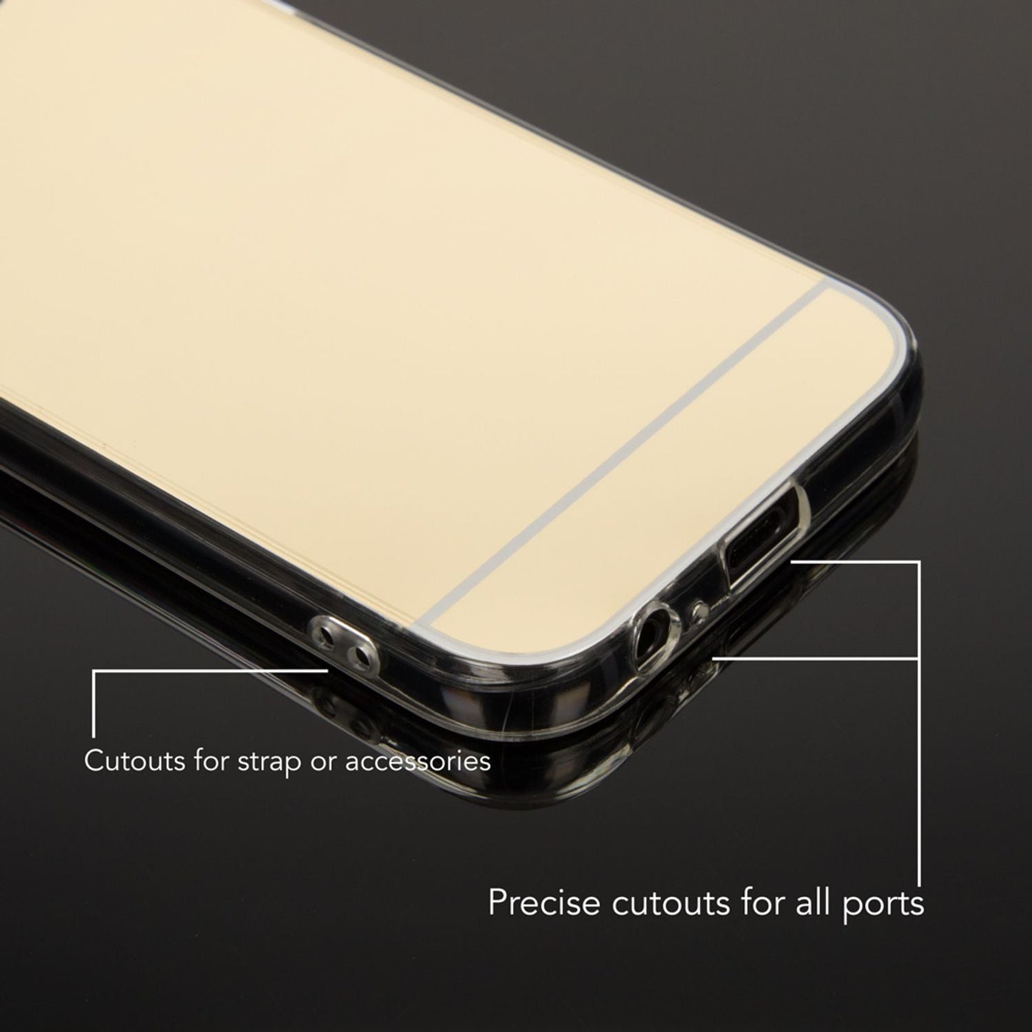 NALIA Galaxy A5 Spiegel Hülle Glänzend Elegant - Dünn, TPU Silikon, Verspiegelte Rückwand