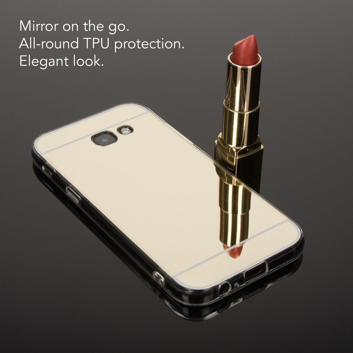 NALIA Galaxy A5 Spiegel Hülle Glänzend Elegant - Dünn, TPU Silikon, Verspiegelte Rückwand