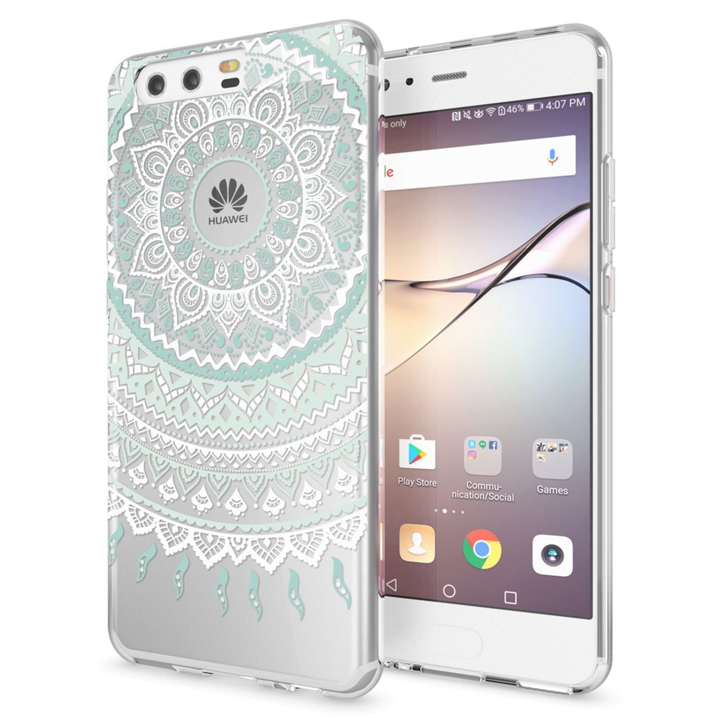 NALIA Huawei P10 Hülle Slim Silikon Transparent Crystal Motiv Case - Dünn Leicht Schutz