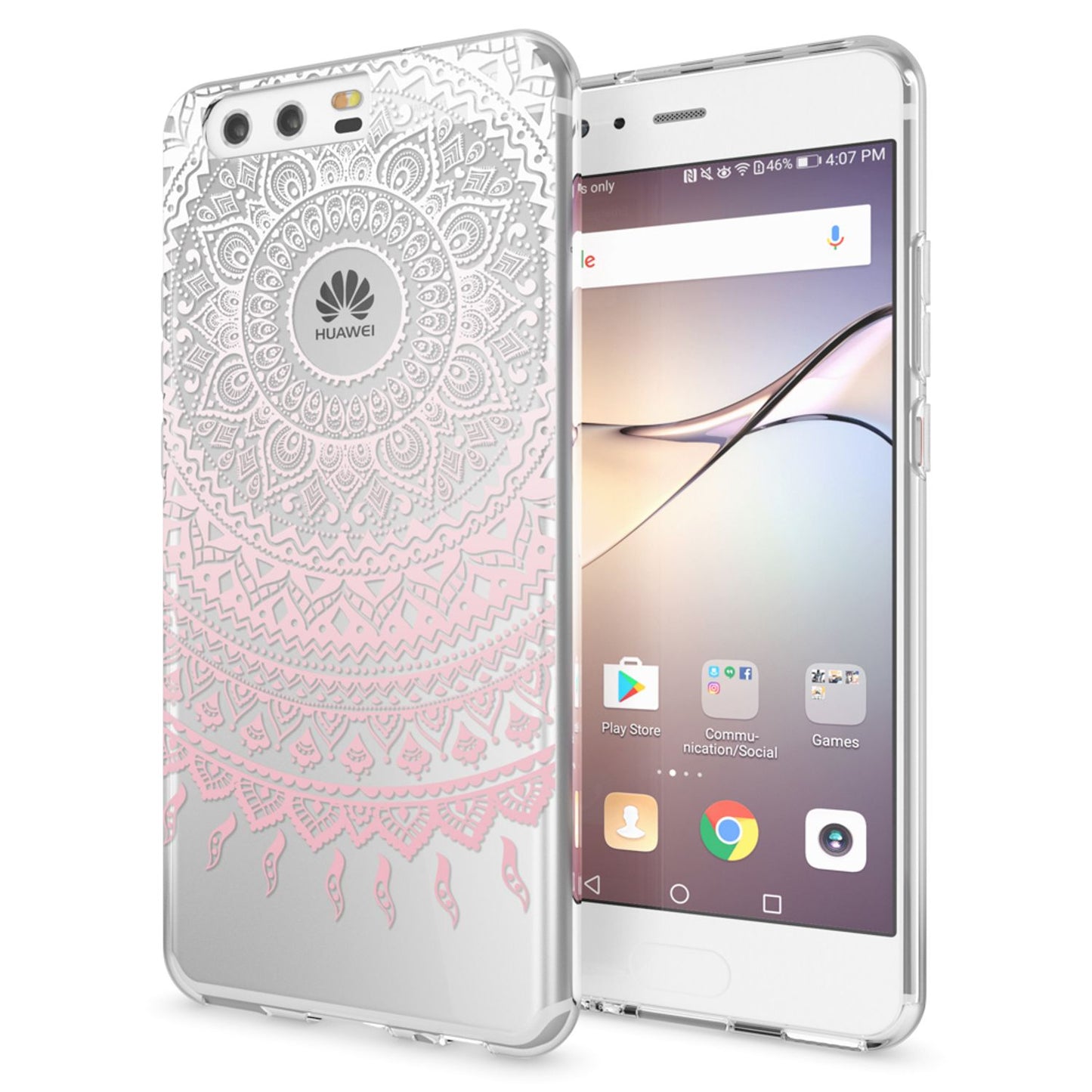 NALIA Huawei P10 Hülle Slim Silikon Transparent Crystal Motiv Case - Dünn Leicht Schutz