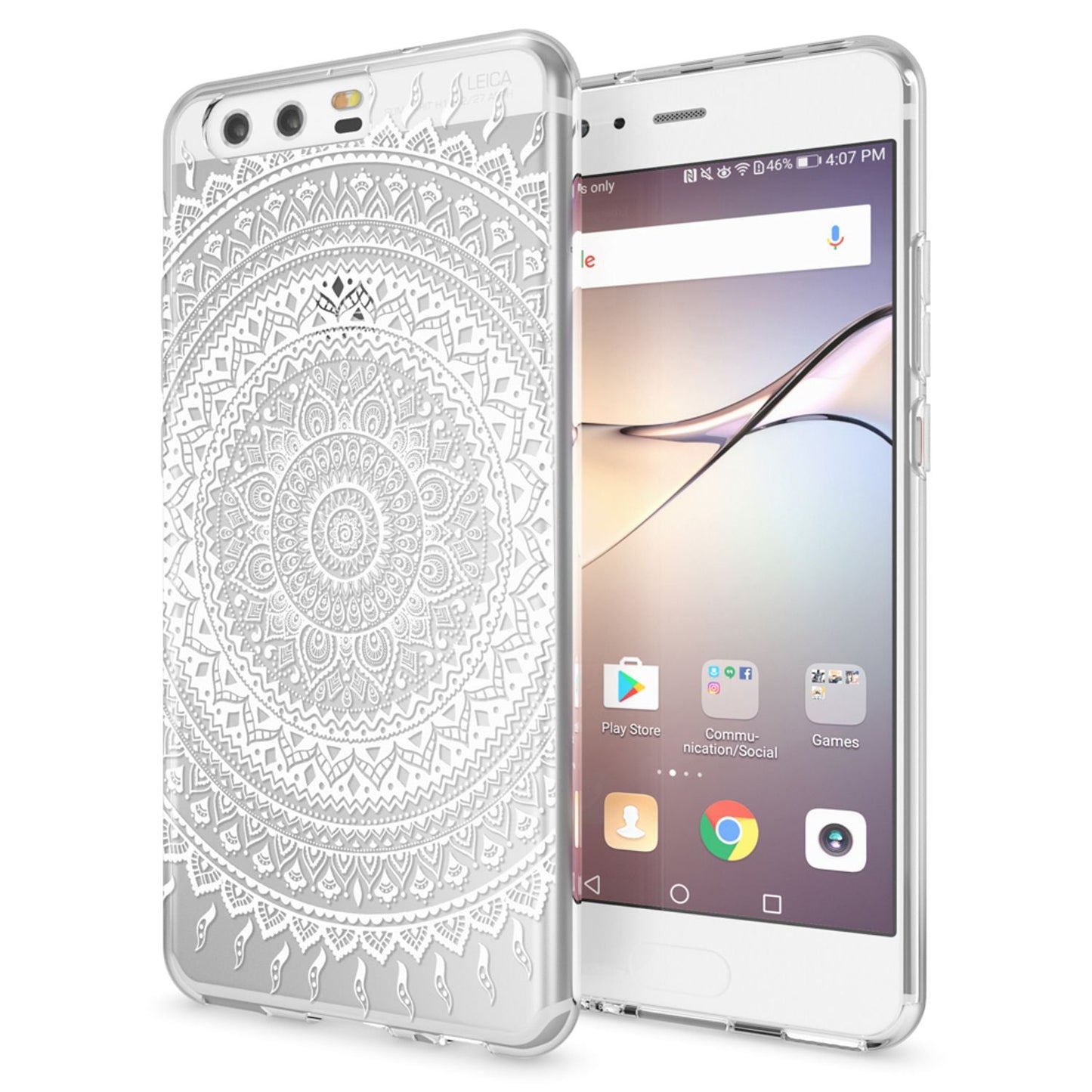 NALIA Huawei P10 Hülle Slim Silikon Transparent Crystal Motiv Case - Dünn Leicht Schutz