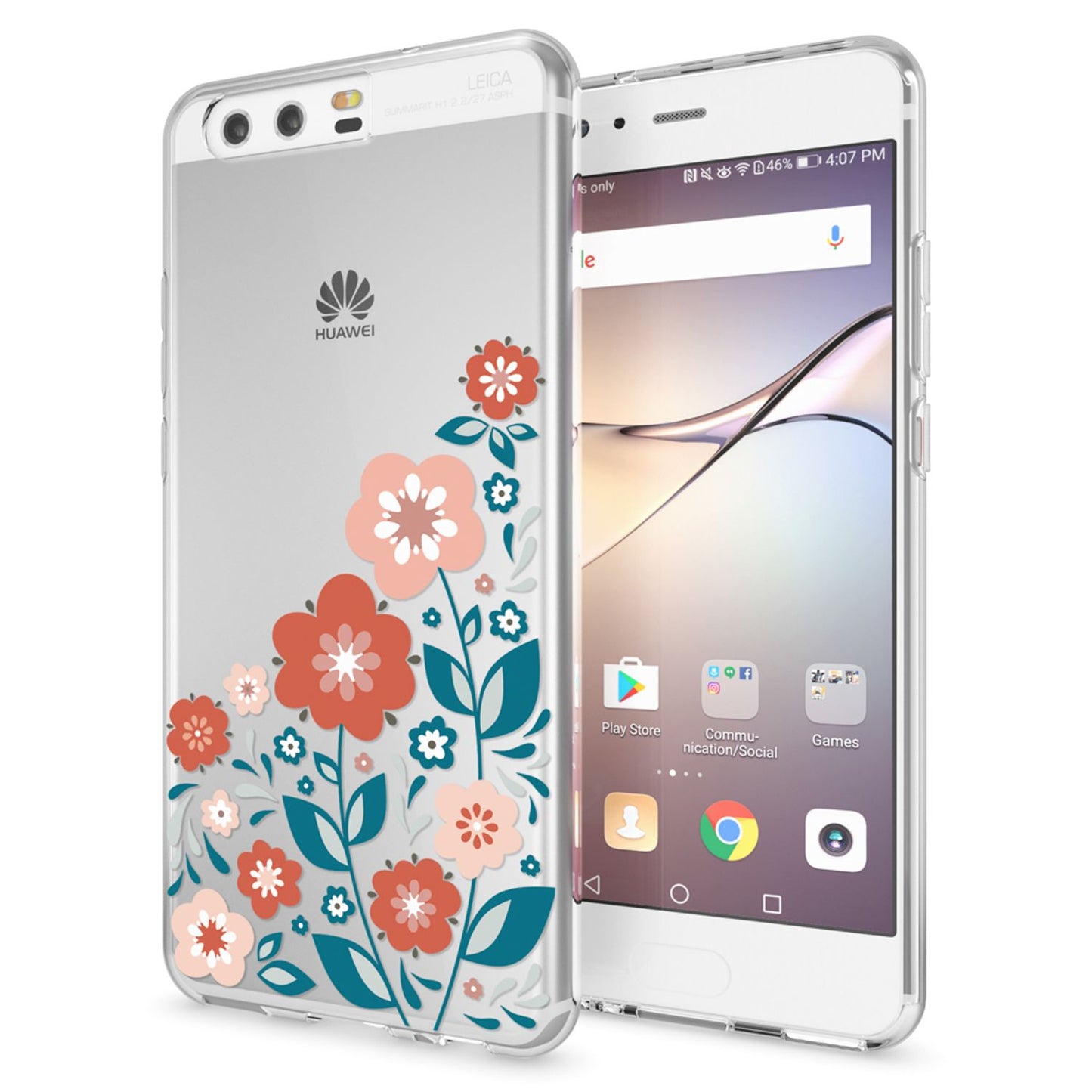NALIA Huawei P10 Hülle Slim Silikon Transparent Crystal Motiv Case - Dünn Leicht Schutz
