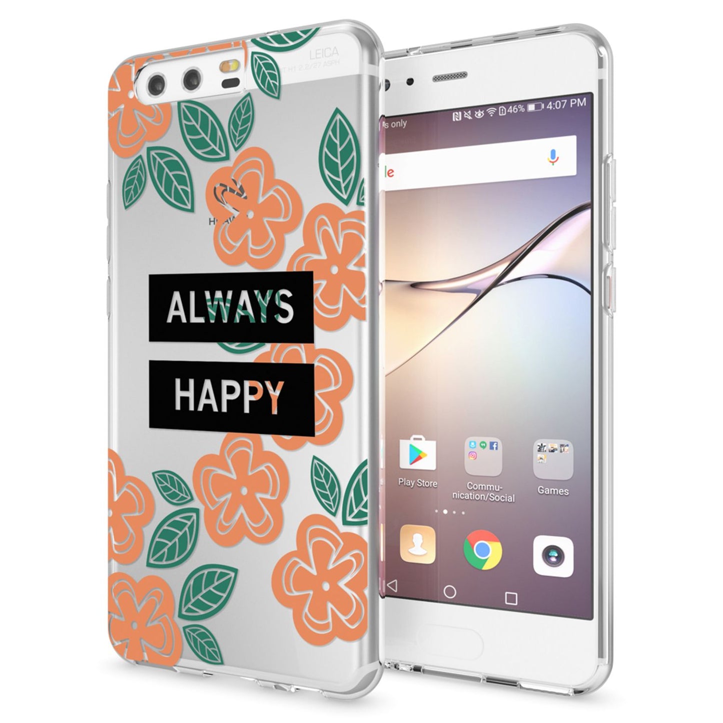 NALIA Huawei P10 Hülle Slim Silikon Transparent Crystal Motiv Case - Dünn Leicht Schutz