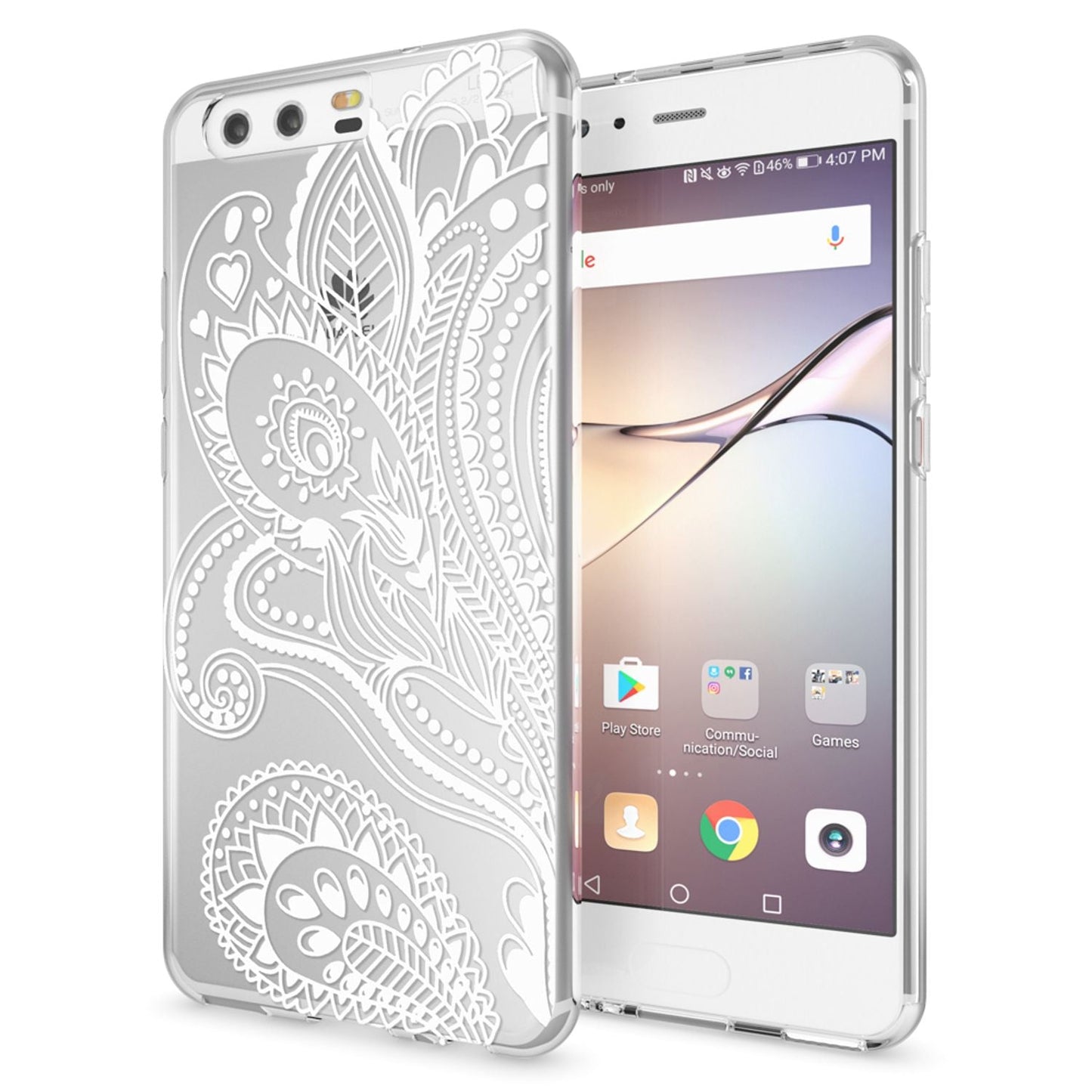 NALIA Huawei P10 Hülle Slim Silikon Transparent Crystal Motiv Case - Dünn Leicht Schutz