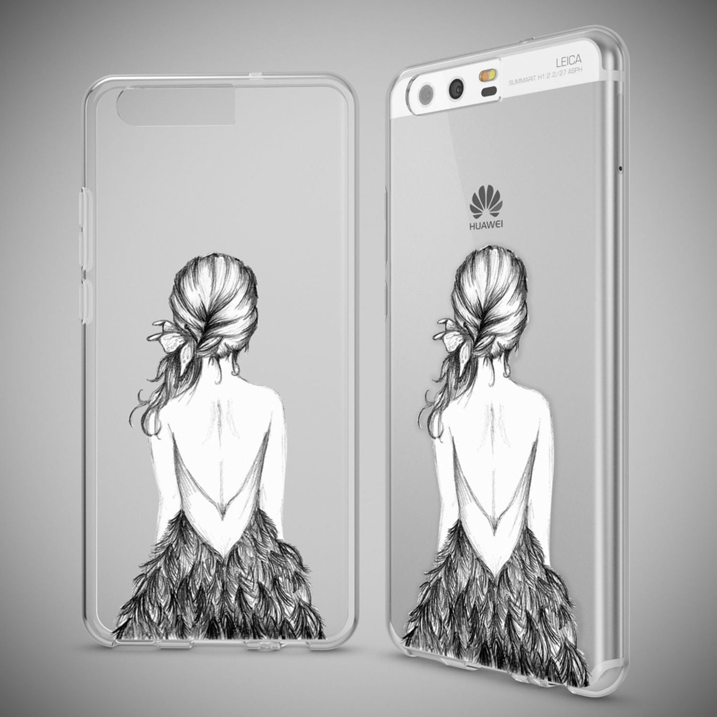 NALIA Huawei P10 Hülle Slim Silikon Transparent Crystal Motiv Case - Dünn Leicht Schutz
