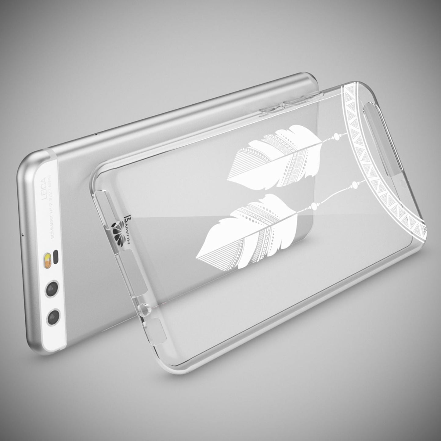 NALIA Huawei P10 Hülle Slim Silikon Transparent Crystal Motiv Case - Dünn Leicht Schutz