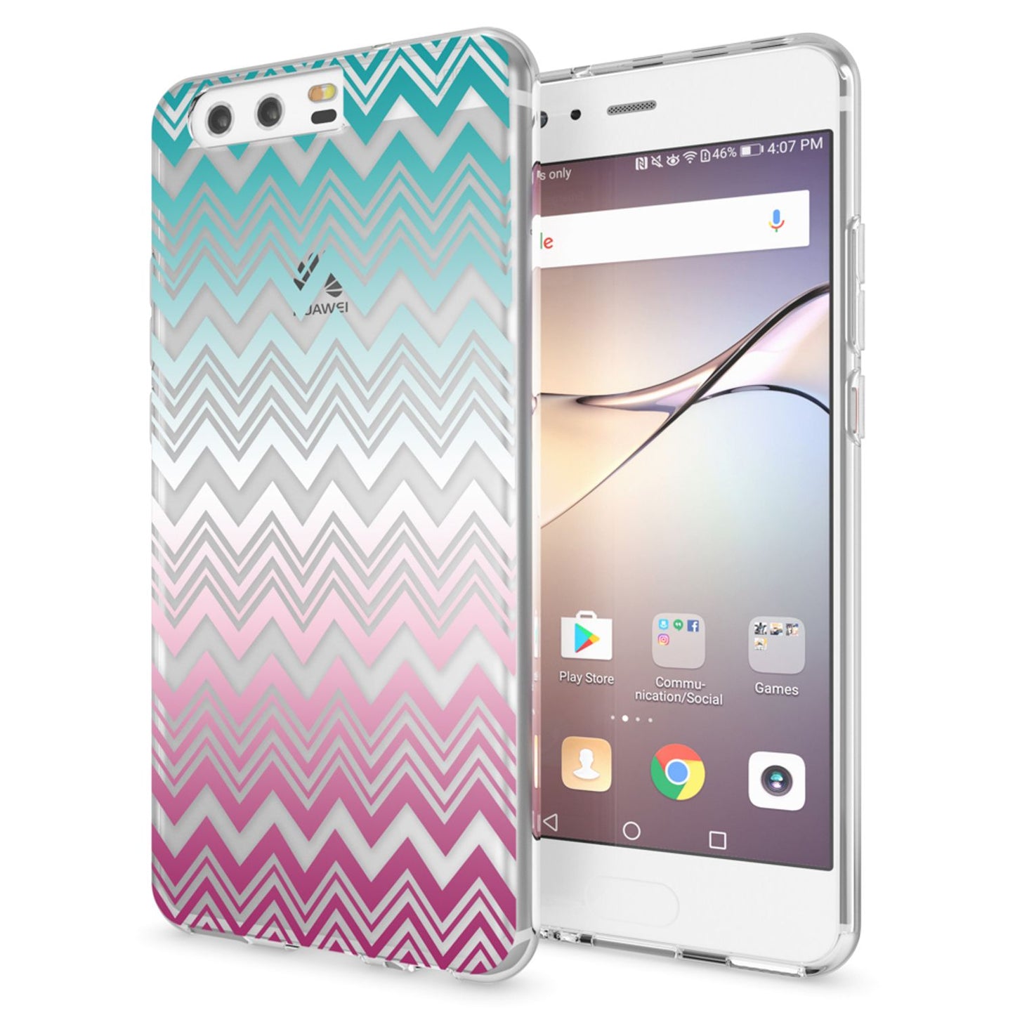 NALIA Huawei P10 Hülle Slim Silikon Transparent Crystal Motiv Case - Dünn Leicht Schutz