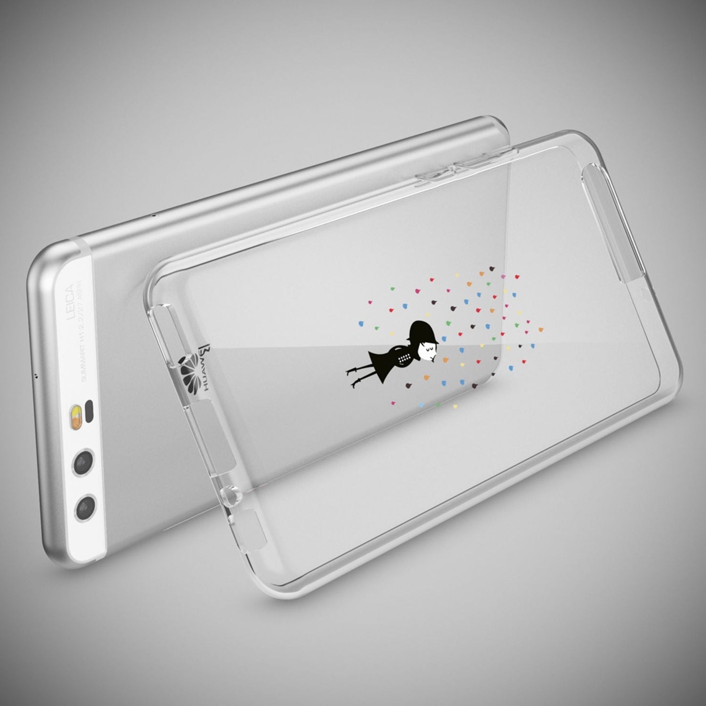 NALIA Huawei P10 Hülle Slim Silikon Transparent Crystal Motiv Case - Dünn Leicht Schutz