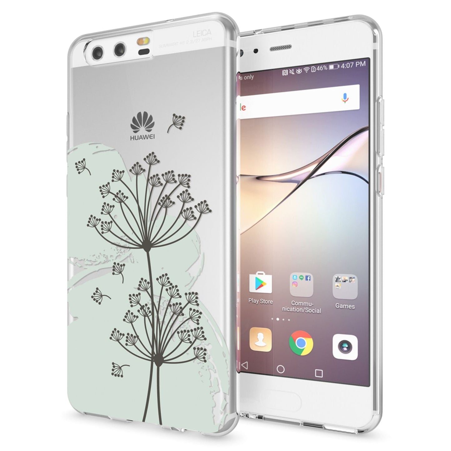 NALIA Huawei P10 Hülle Slim Silikon Transparent Crystal Motiv Case - Dünn Leicht Schutz