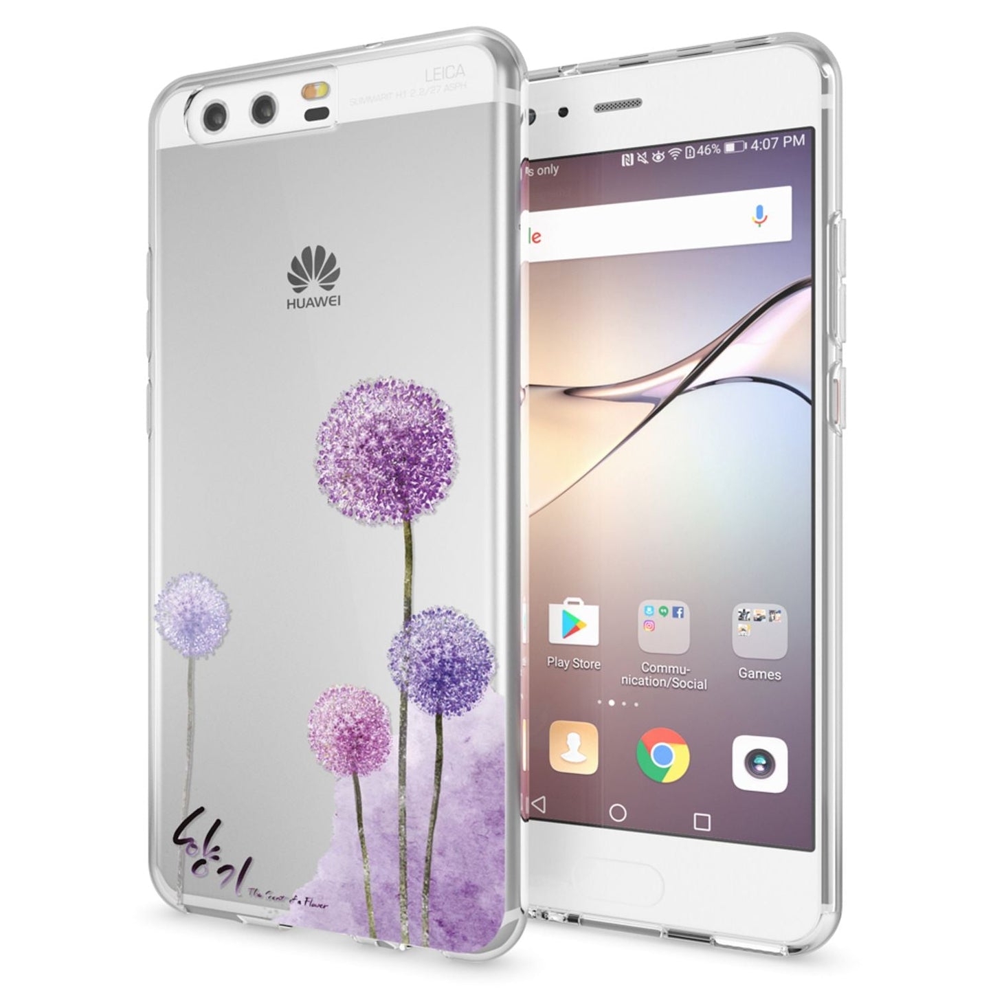 NALIA Huawei P10 Hülle Slim Silikon Transparent Crystal Motiv Case - Dünn Leicht Schutz