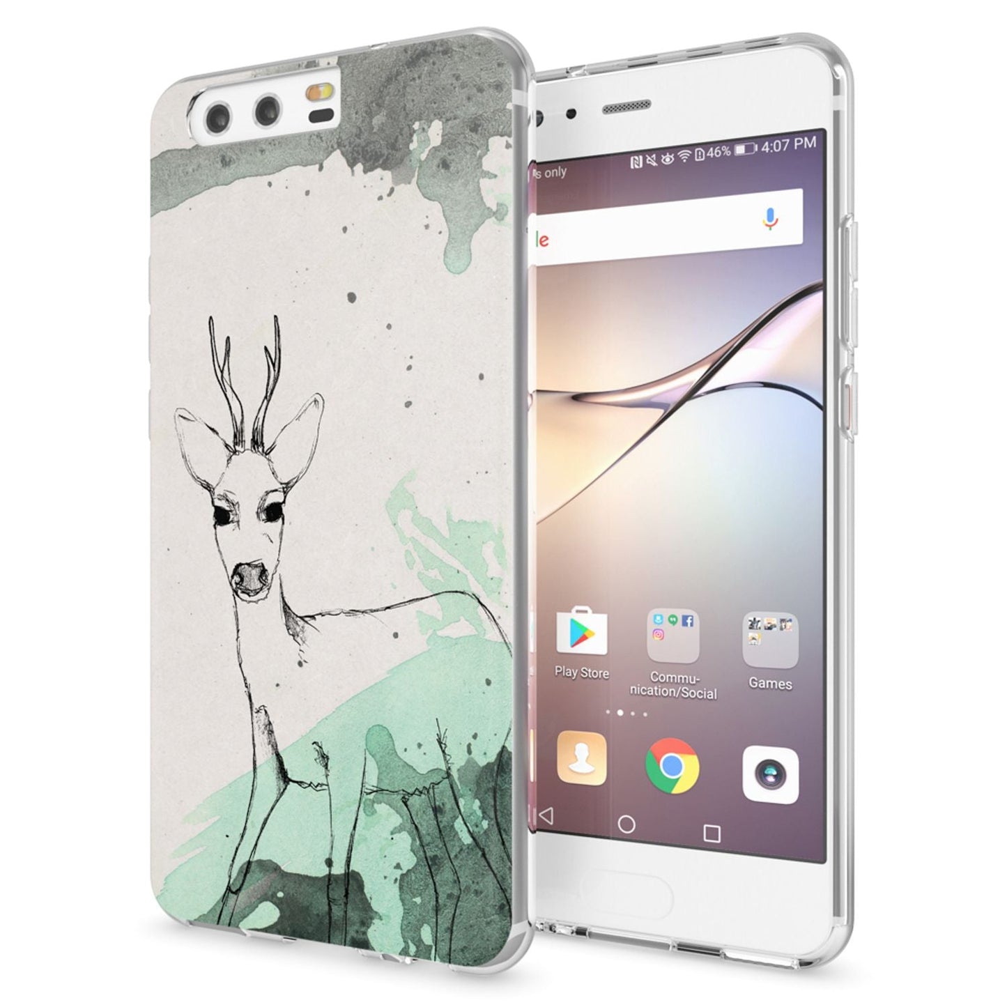 NALIA Huawei P10 Hülle Slim Silikon Transparent Crystal Motiv Case - Dünn Leicht Schutz