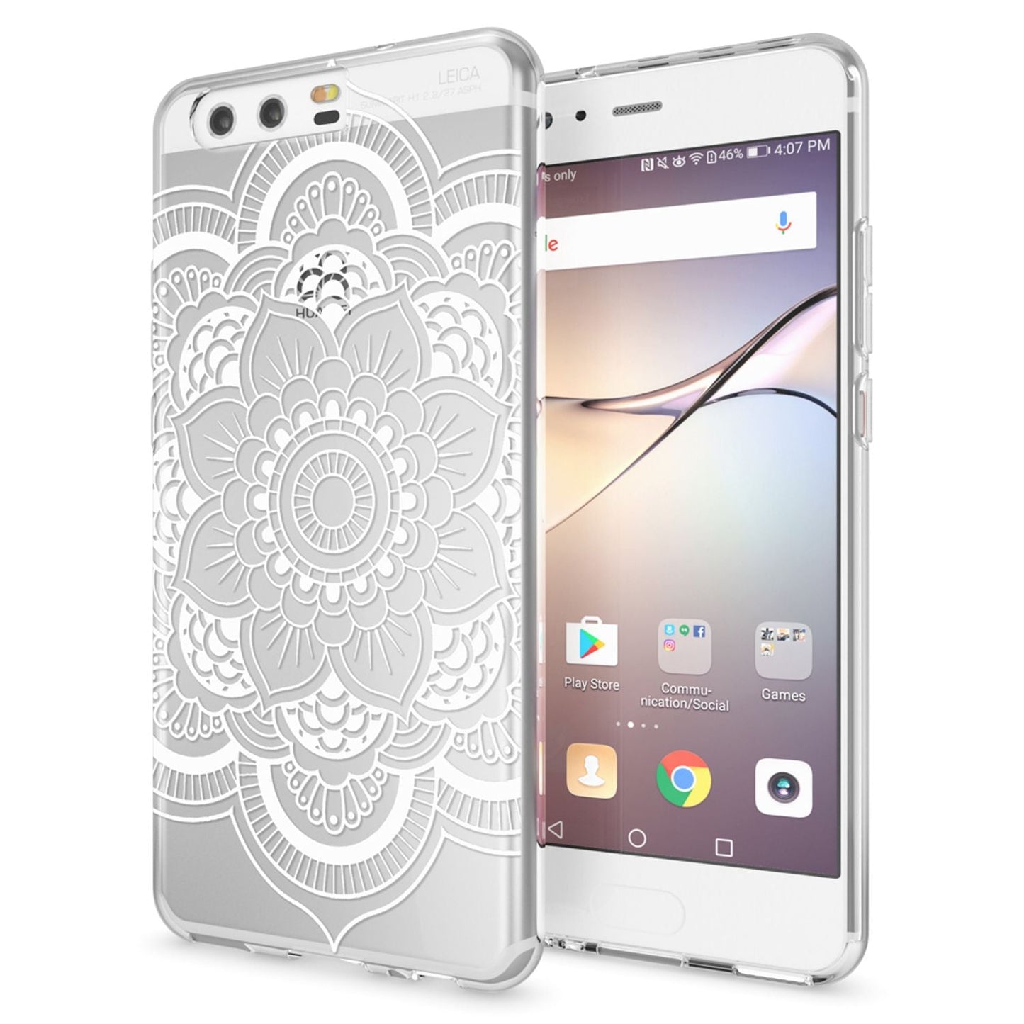 NALIA Huawei P10 Hülle Slim Silikon Transparent Crystal Motiv Case - Dünn Leicht Schutz
