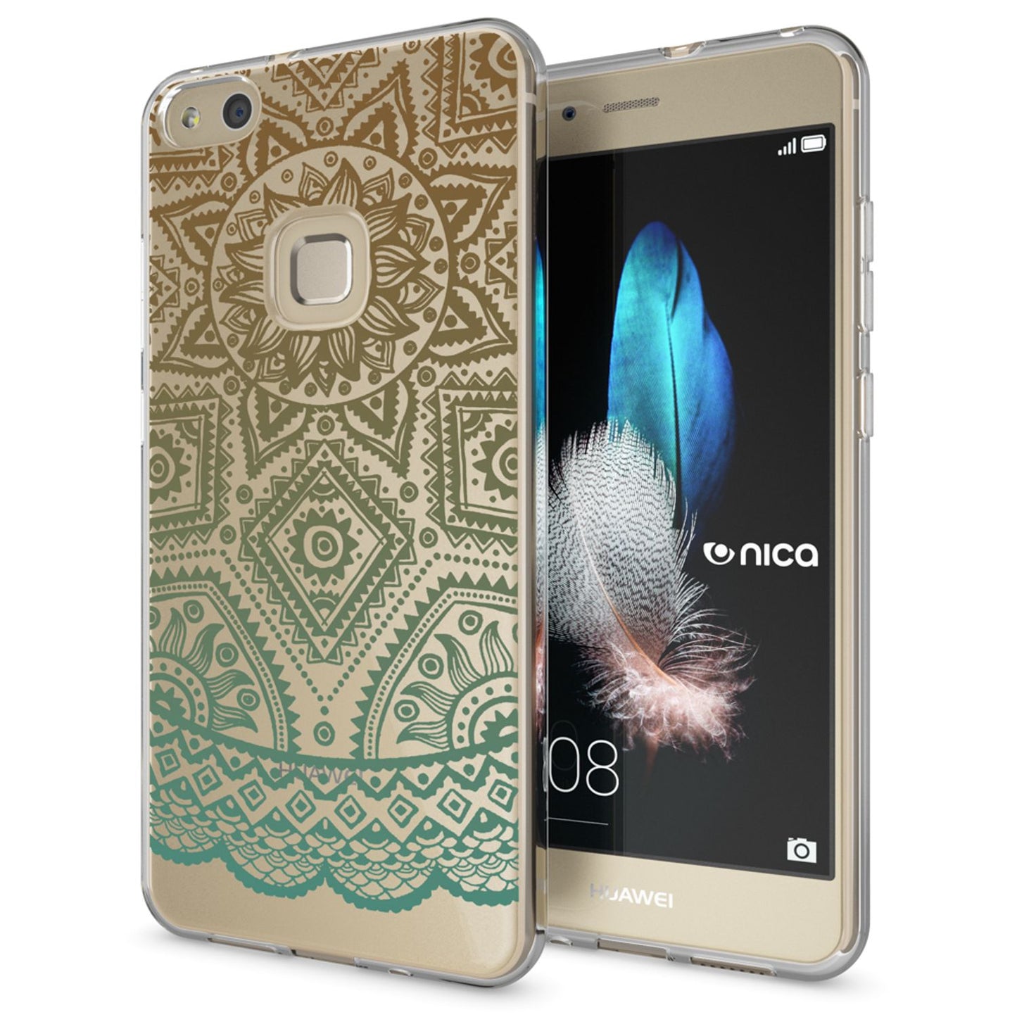 Nalia Huawei P10 Lite Hülle Slim Silikon Motiv Case - Dünn Transparent Kristalloptik