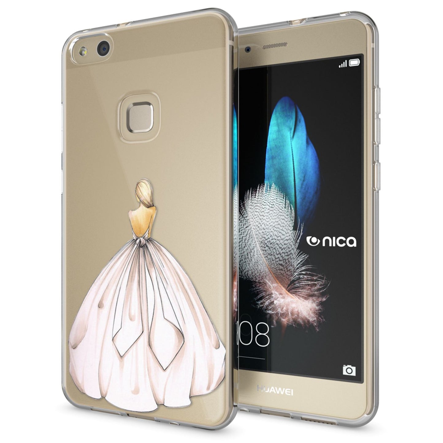 Nalia Huawei P10 Lite Hülle Slim Silikon Motiv Case - Dünn Transparent Kristalloptik