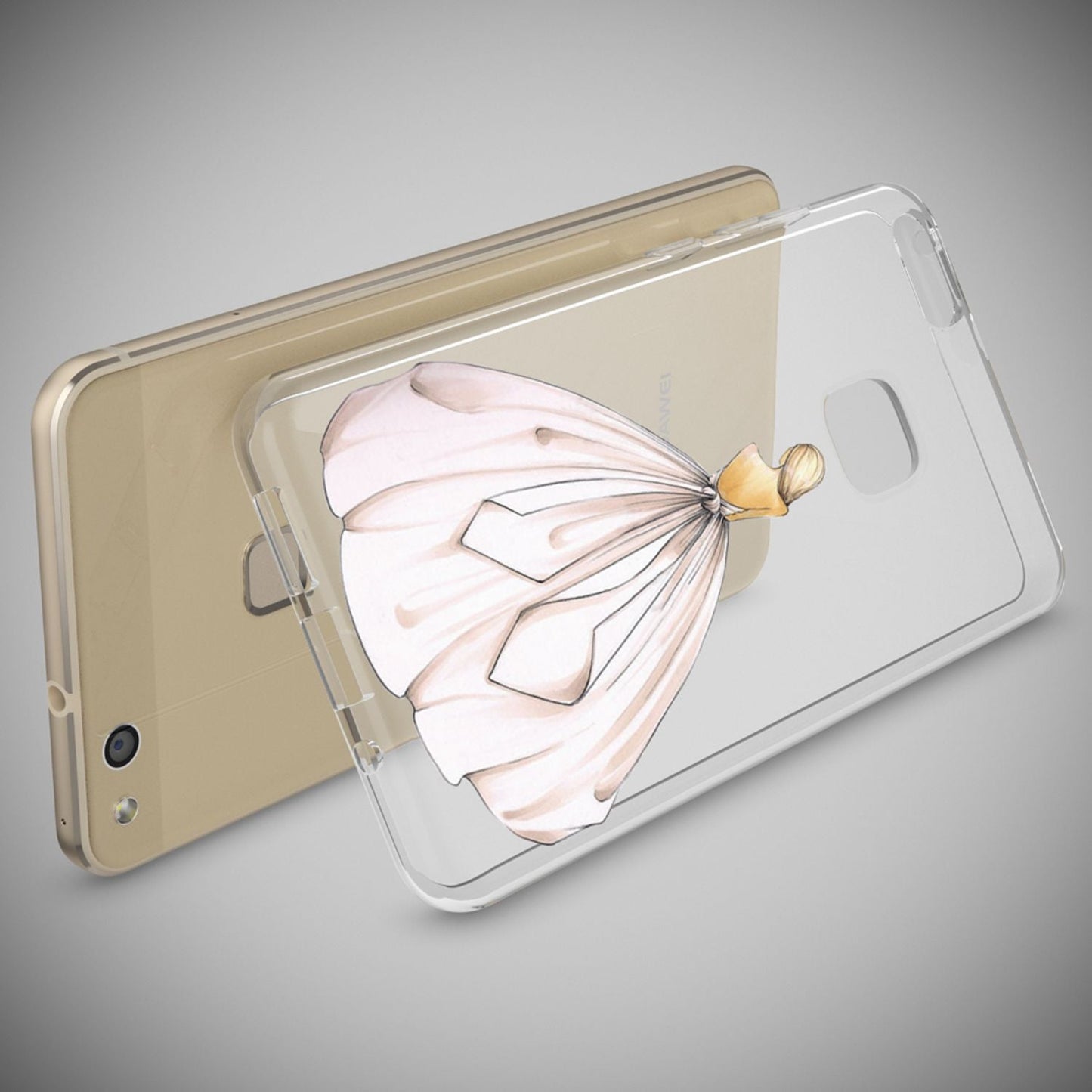 Nalia Huawei P10 Lite Hülle Slim Silikon Motiv Case - Dünn Transparent Kristalloptik