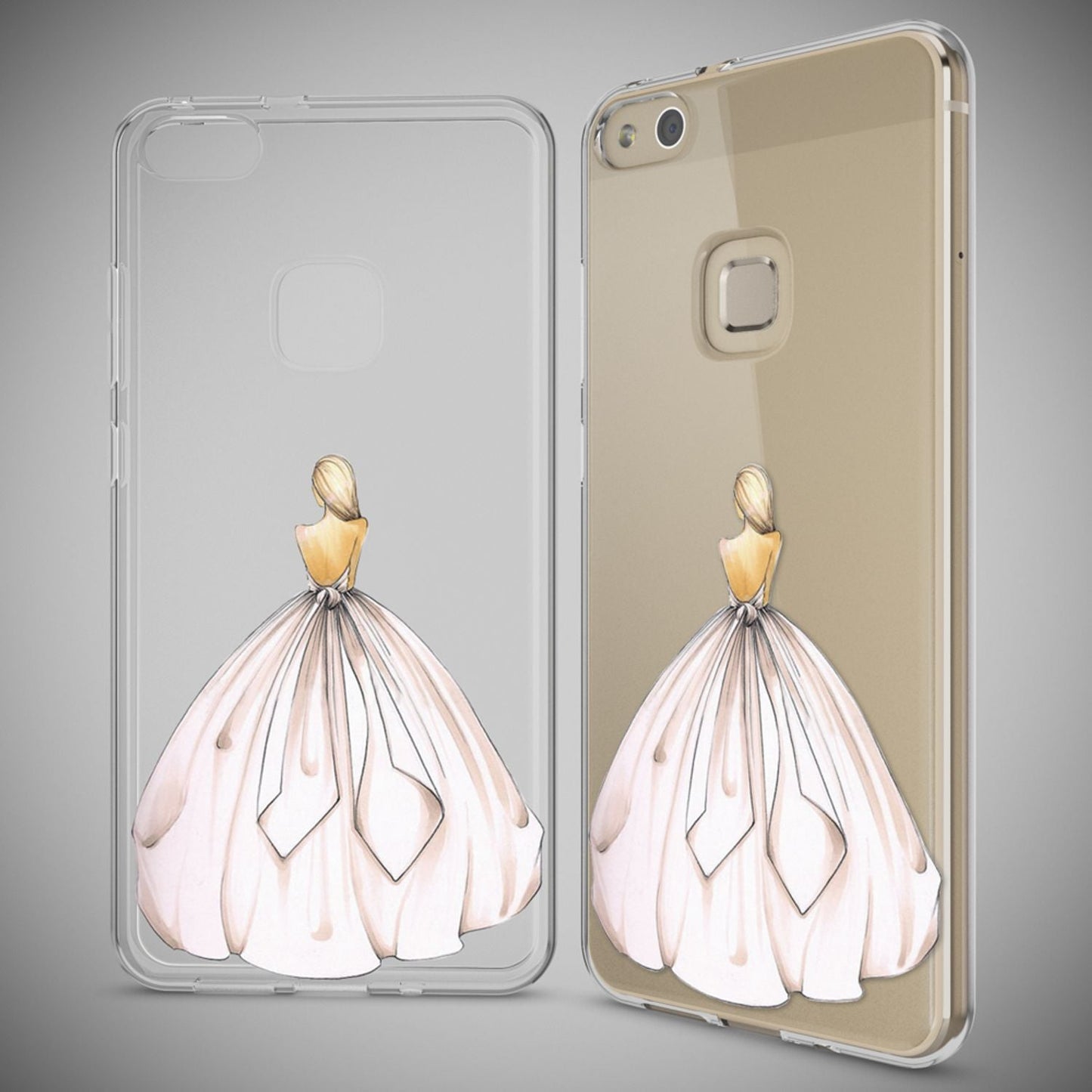 Nalia Huawei P10 Lite Hülle Slim Silikon Motiv Case - Dünn Transparent Kristalloptik