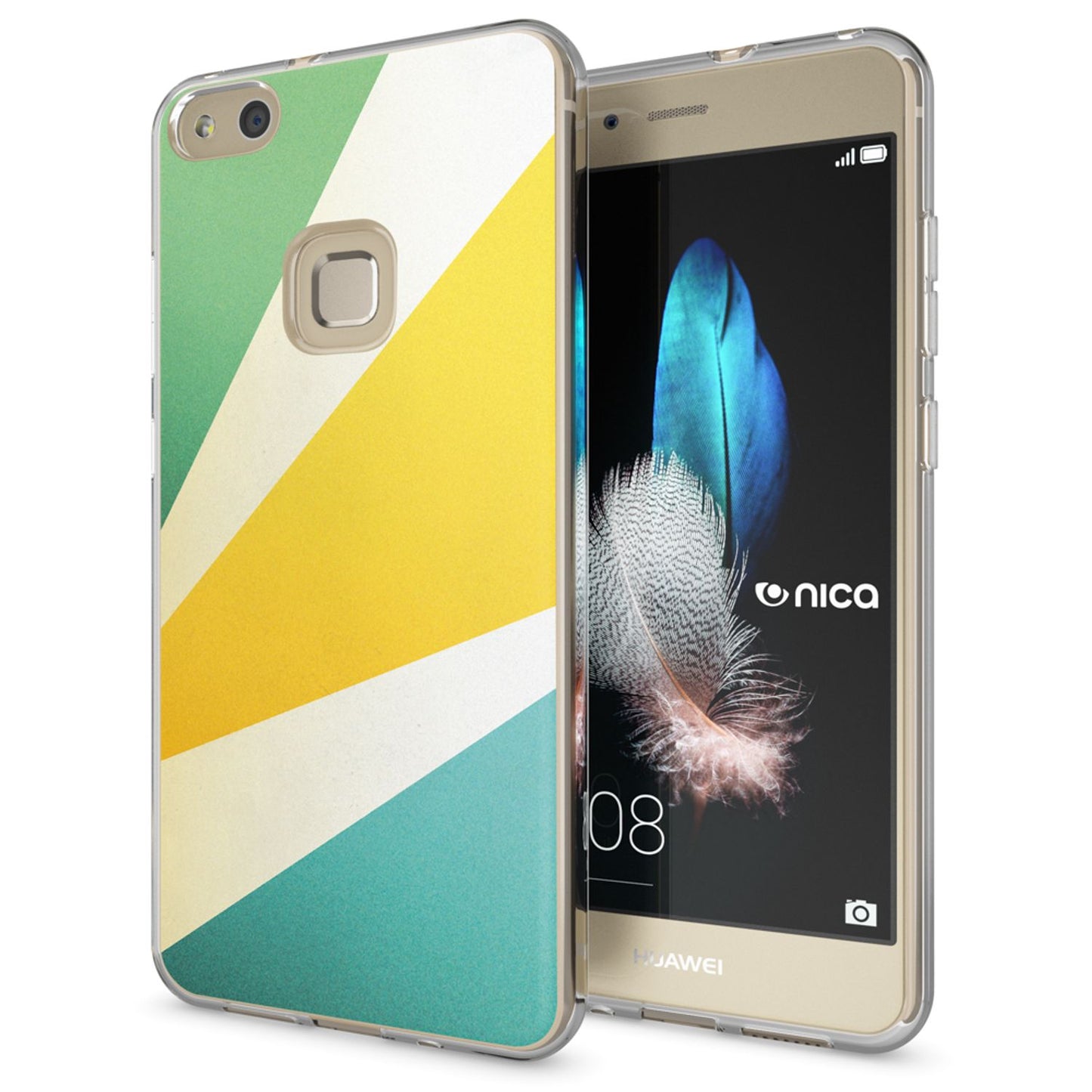 Nalia Huawei P10 Lite Hülle Slim Silikon Motiv Case - Dünn Transparent Kristalloptik