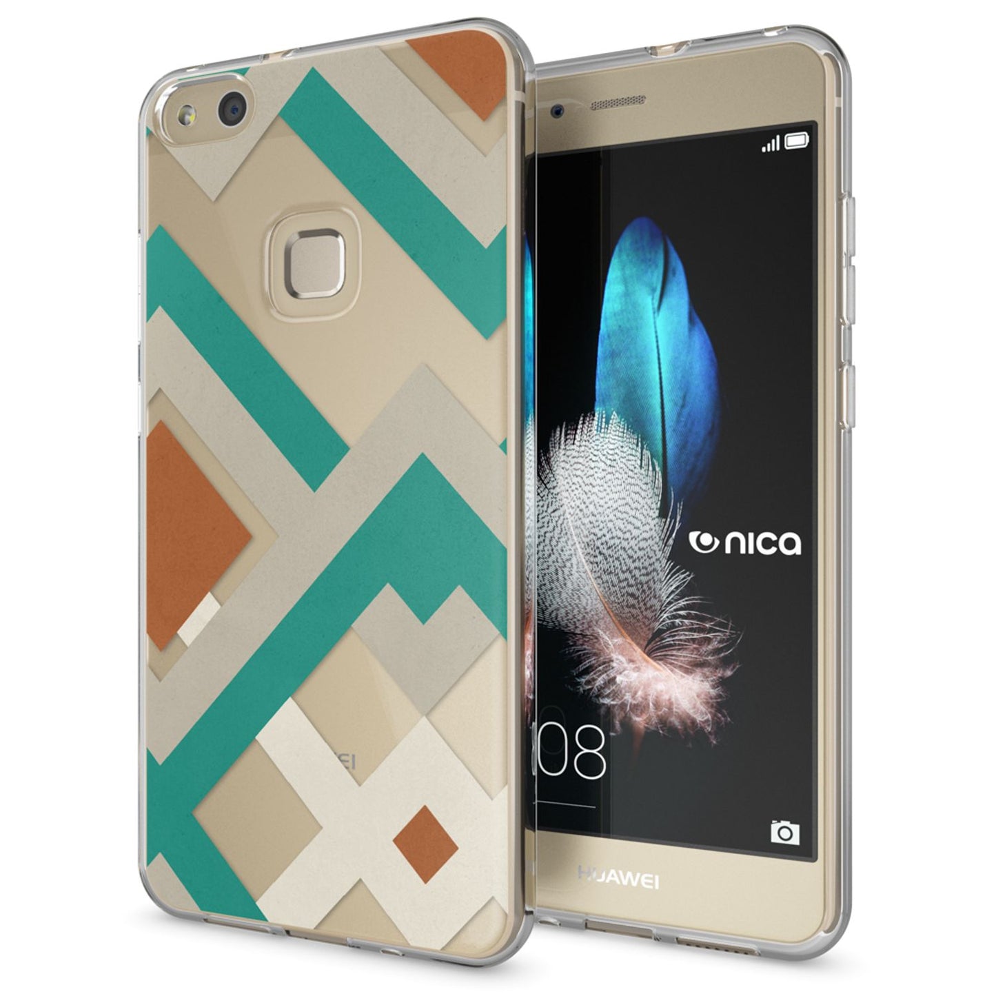 Nalia Huawei P10 Lite Hülle Slim Silikon Motiv Case - Dünn Transparent Kristalloptik