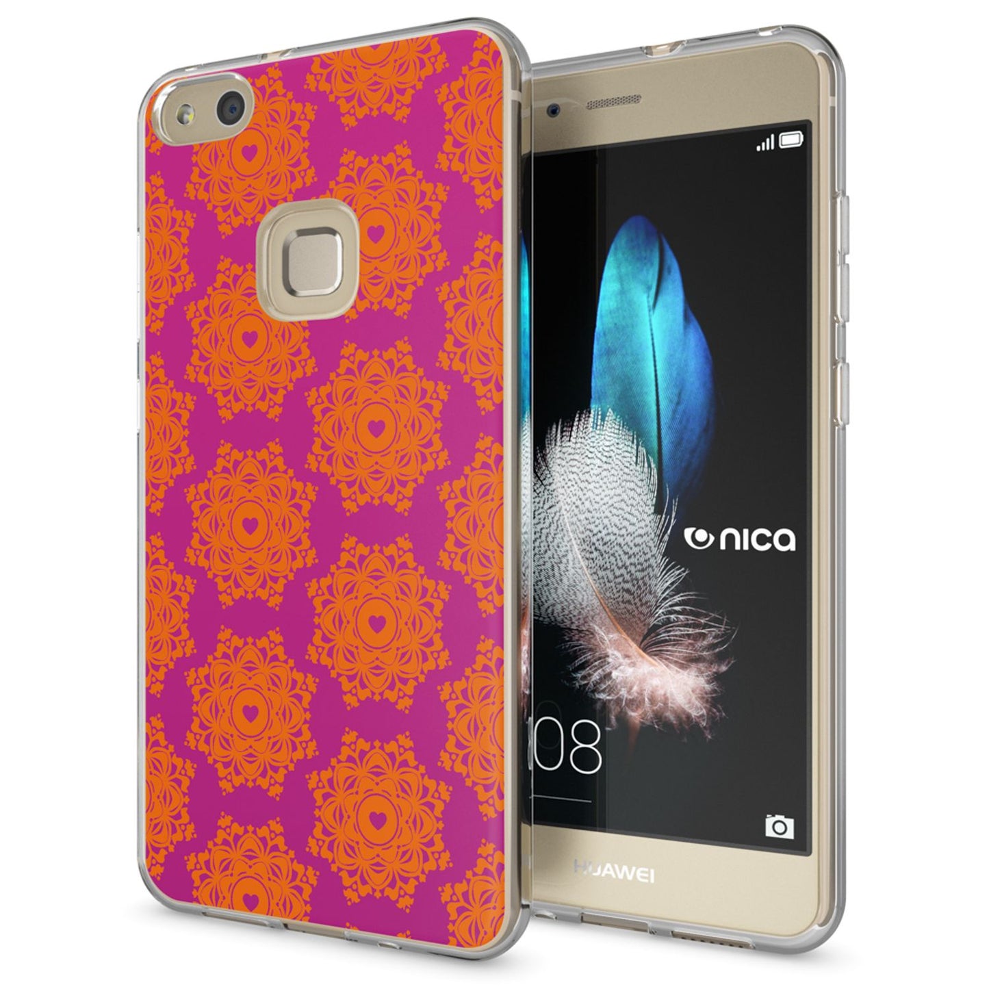 Nalia Huawei P10 Lite Hülle Slim Silikon Motiv Case - Dünn Transparent Kristalloptik