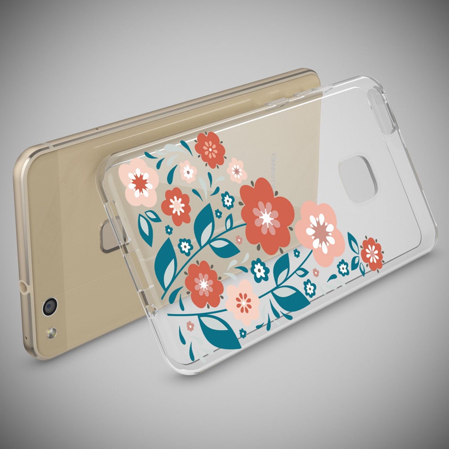 Nalia Huawei P10 Lite Hülle Slim Silikon Motiv Case - Dünn Transparent Kristalloptik