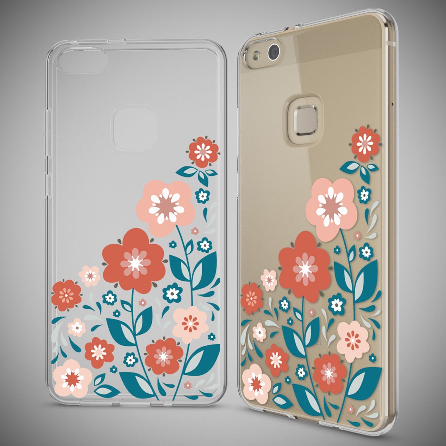 Nalia Huawei P10 Lite Hülle Slim Silikon Motiv Case - Dünn Transparent Kristalloptik