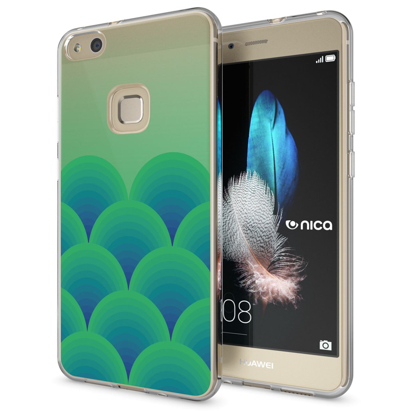 Nalia Huawei P10 Lite Hülle Slim Silikon Motiv Case - Dünn Transparent Kristalloptik