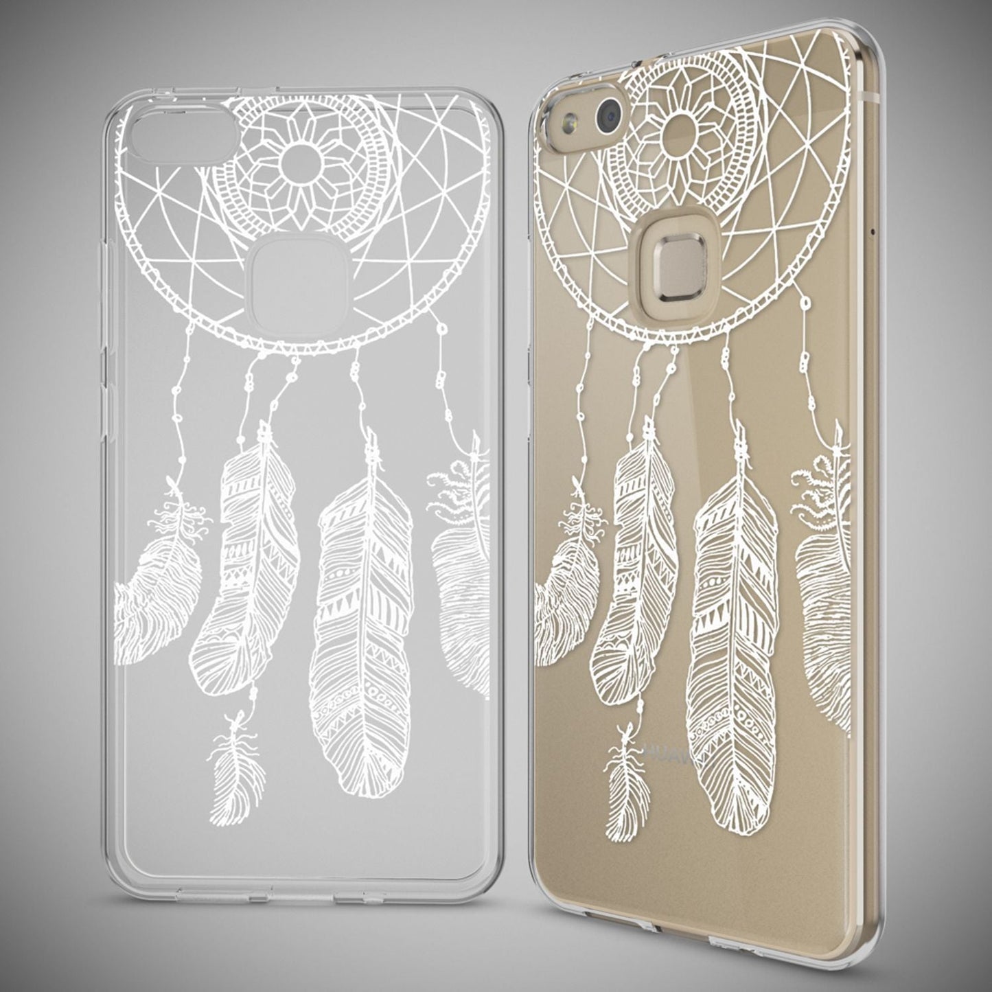 Nalia Huawei P10 Lite Hülle Slim Silikon Motiv Case - Dünn Transparent Kristalloptik