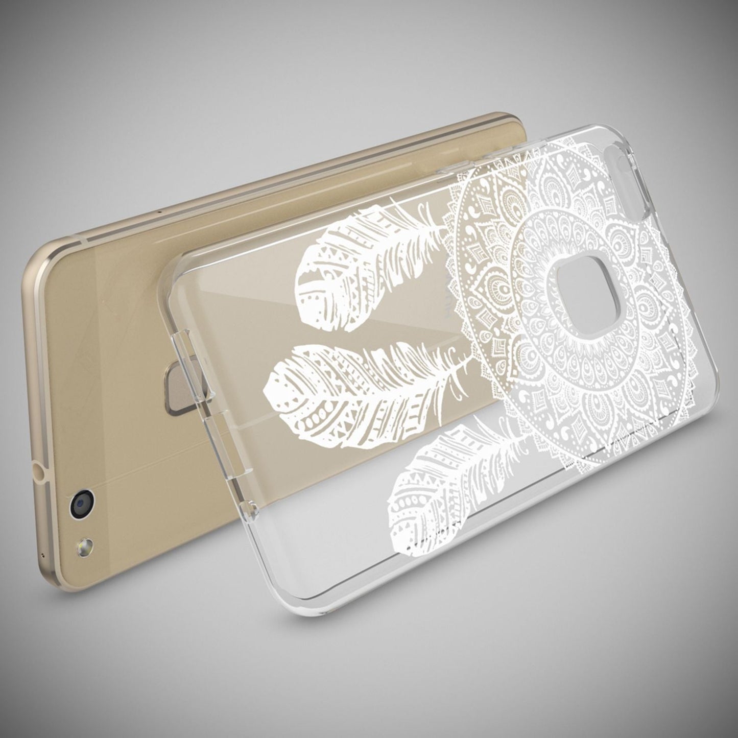 Nalia Huawei P10 Lite Hülle Slim Silikon Motiv Case - Dünn Transparent Kristalloptik