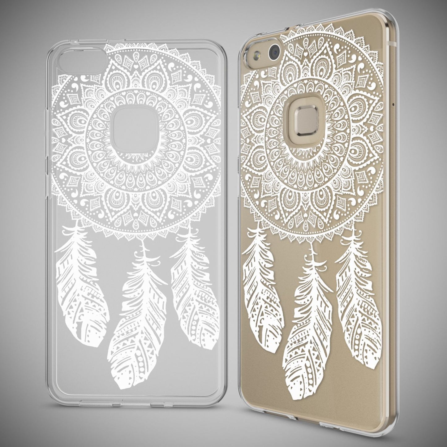 Nalia Huawei P10 Lite Hülle Slim Silikon Motiv Case - Dünn Transparent Kristalloptik