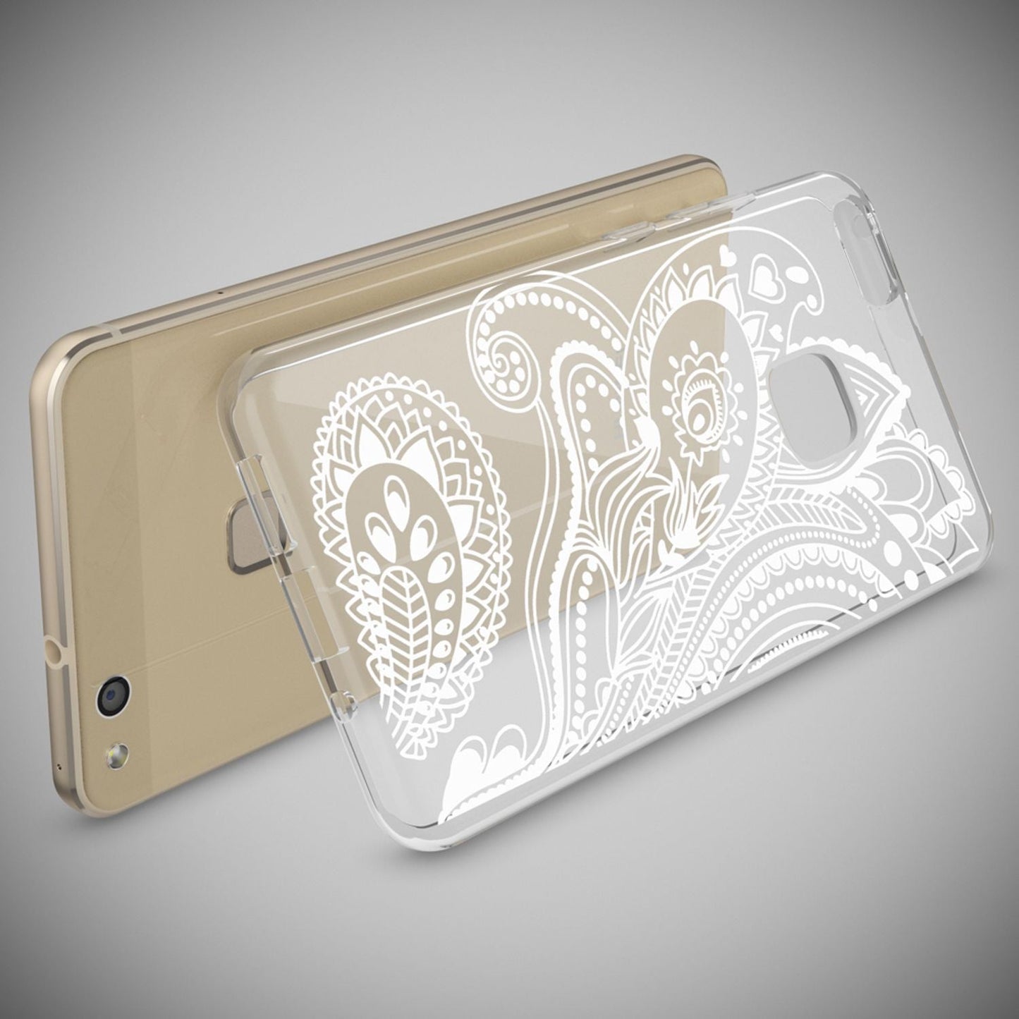 Nalia Huawei P10 Lite Hülle Slim Silikon Motiv Case - Dünn Transparent Kristalloptik