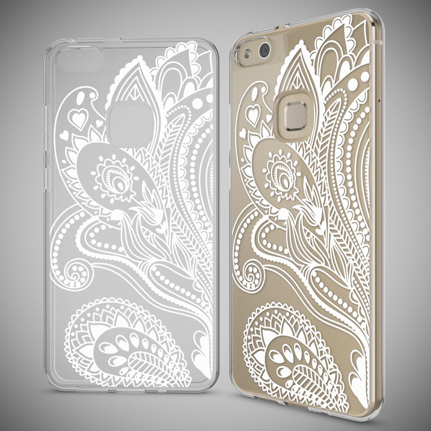 Nalia Huawei P10 Lite Hülle Slim Silikon Motiv Case - Dünn Transparent Kristalloptik