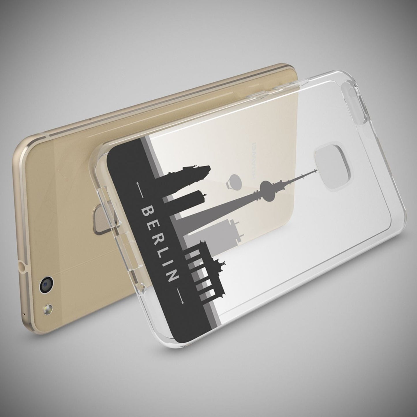 Nalia Huawei P10 Lite Hülle Slim Silikon Motiv Case - Dünn Transparent Kristalloptik