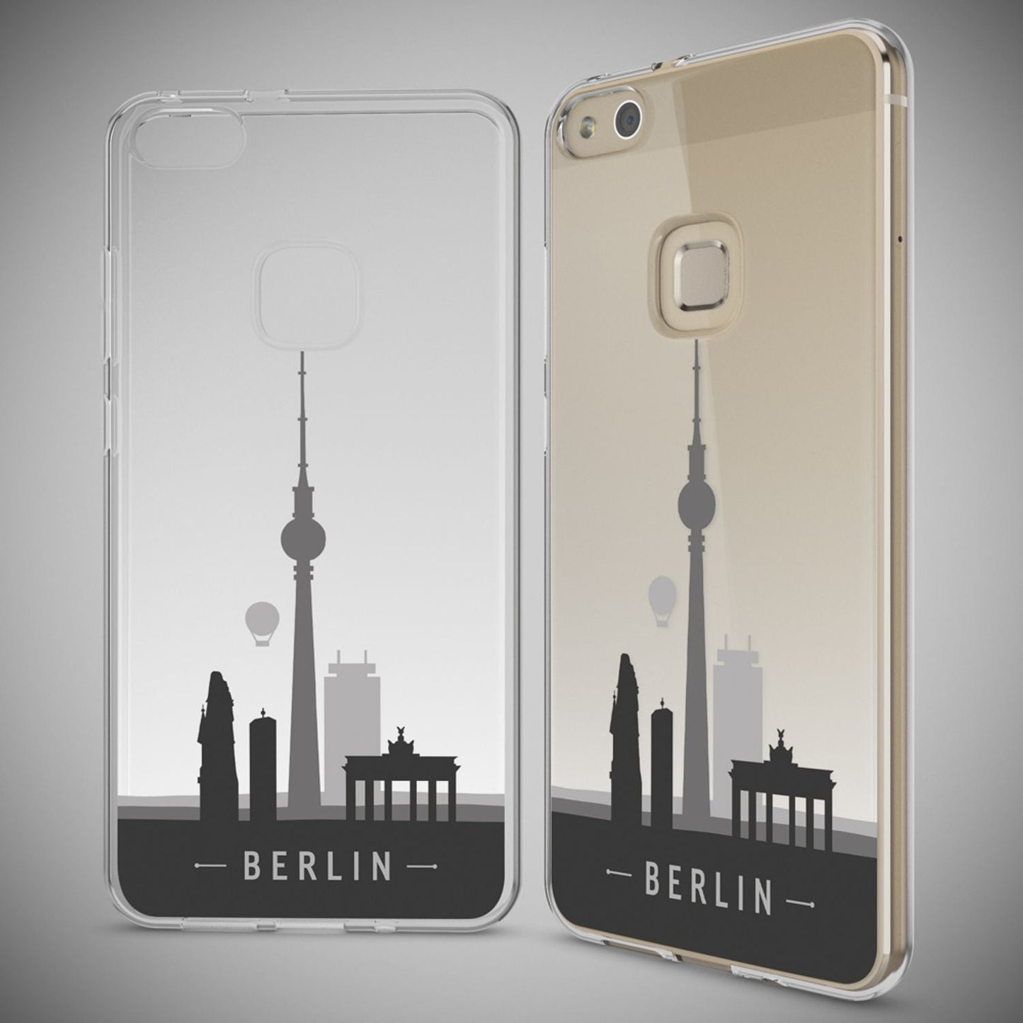 Nalia Huawei P10 Lite Hülle Slim Silikon Motiv Case - Dünn Transparent Kristalloptik