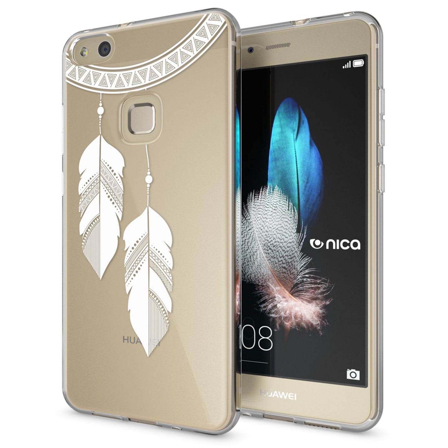 Nalia Huawei P10 Lite Hülle Slim Silikon Motiv Case - Dünn Transparent Kristalloptik