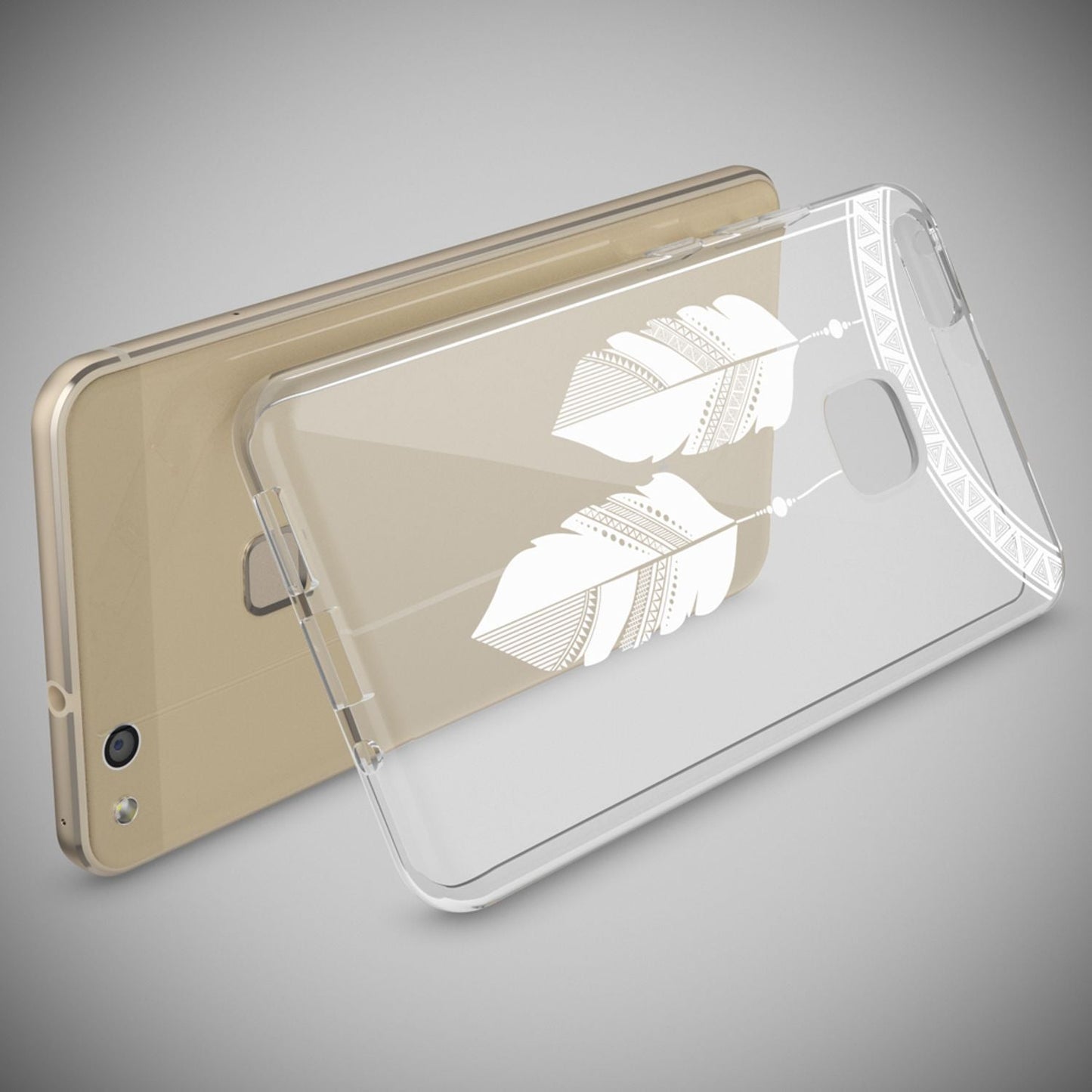 Nalia Huawei P10 Lite Hülle Slim Silikon Motiv Case - Dünn Transparent Kristalloptik