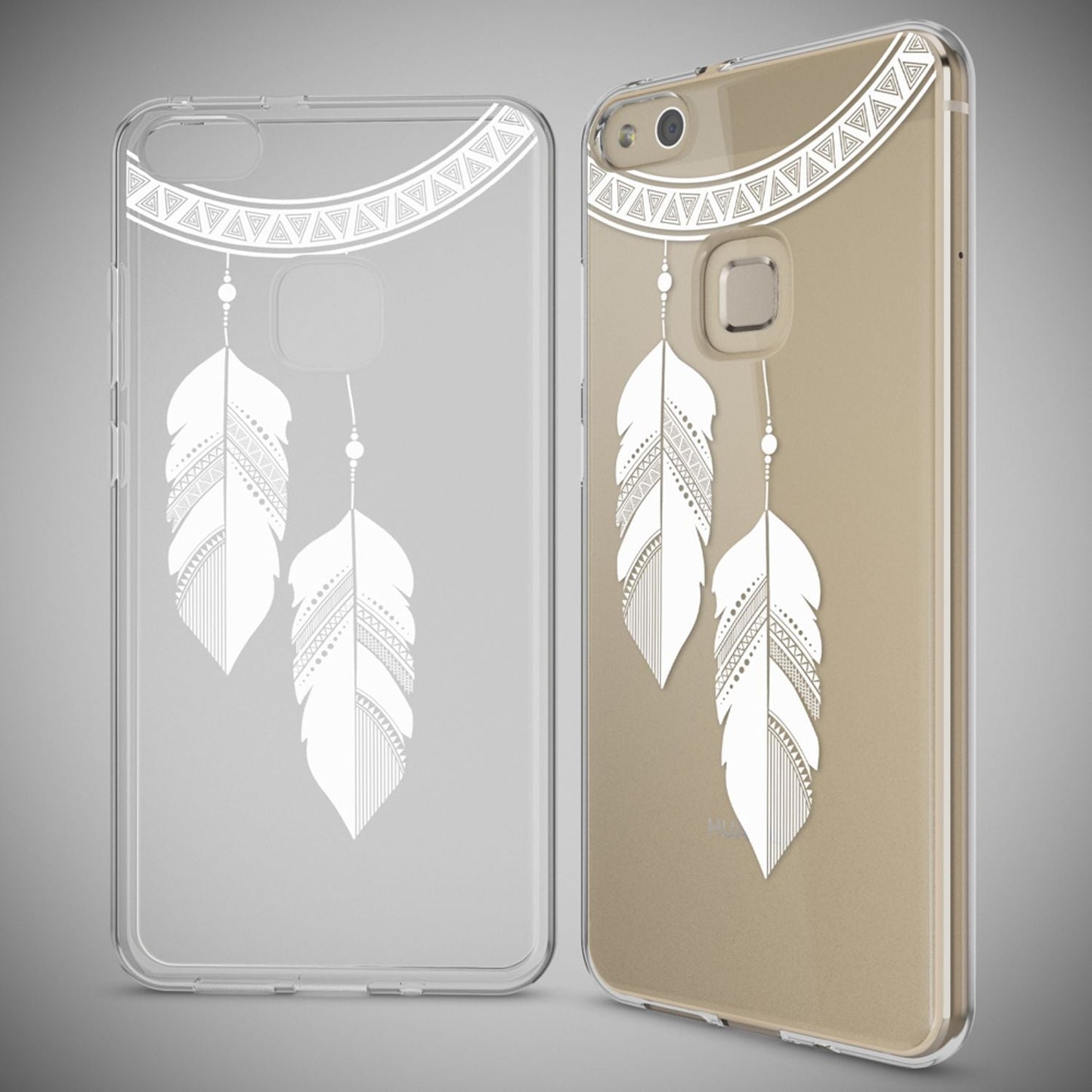 Nalia Huawei P10 Lite Hülle Slim Silikon Motiv Case - Dünn Transparent Kristalloptik