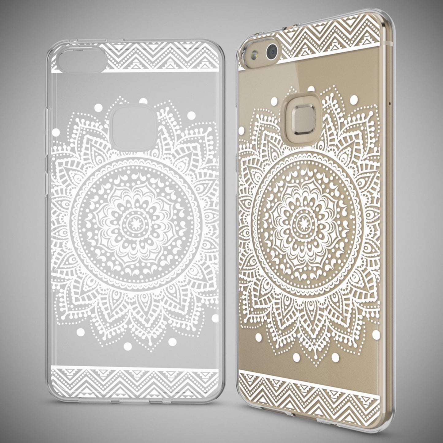 Nalia Huawei P10 Lite Hülle Slim Silikon Motiv Case - Dünn Transparent Kristalloptik