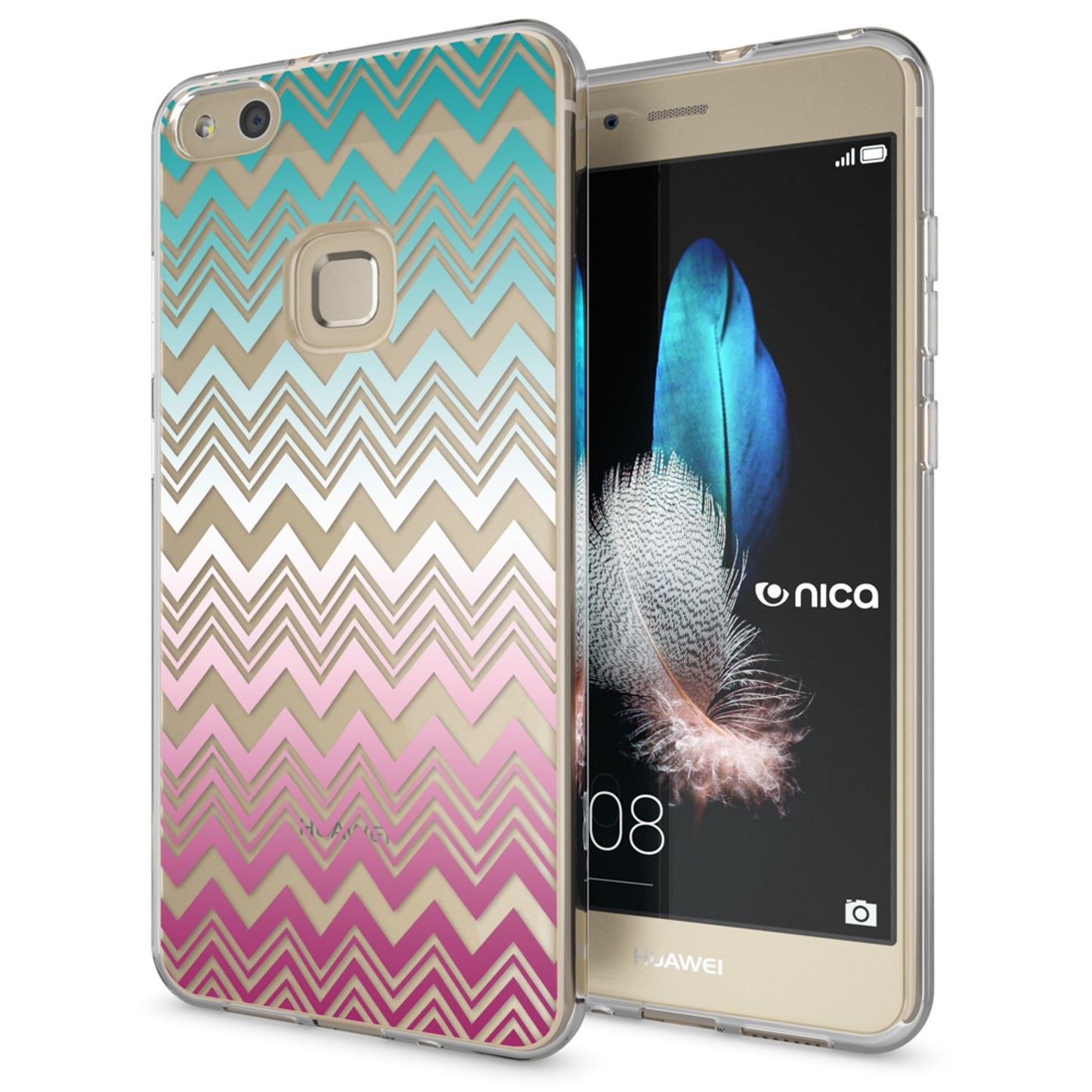 Nalia Huawei P10 Lite Hülle Slim Silikon Motiv Case - Dünn Transparent Kristalloptik