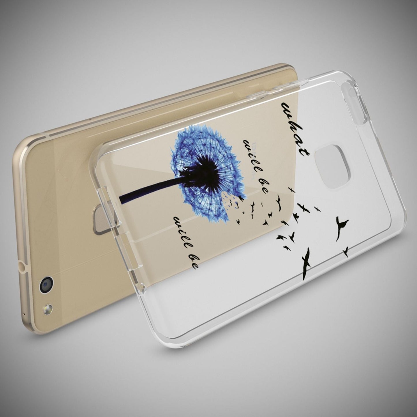 Nalia Huawei P10 Lite Hülle Slim Silikon Motiv Case - Dünn Transparent Kristalloptik