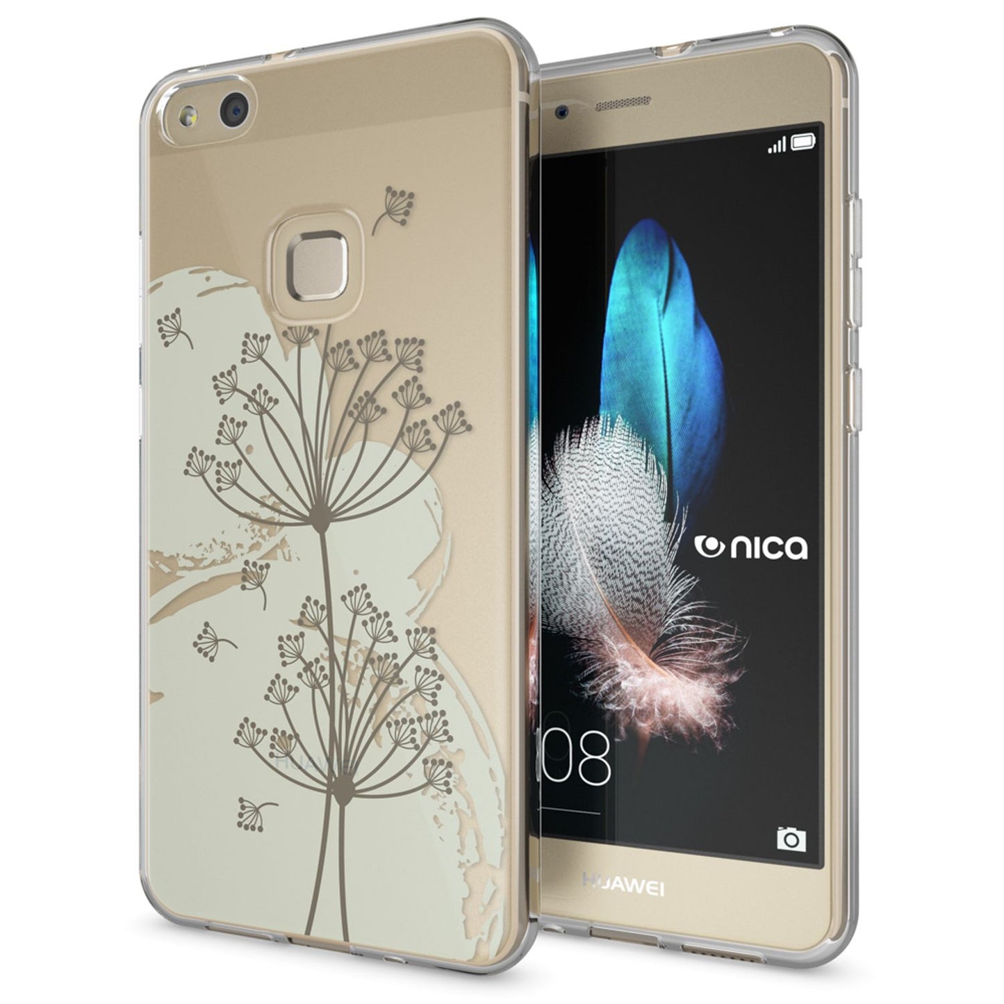 Nalia Huawei P10 Lite Hülle Slim Silikon Motiv Case - Dünn Transparent Kristalloptik