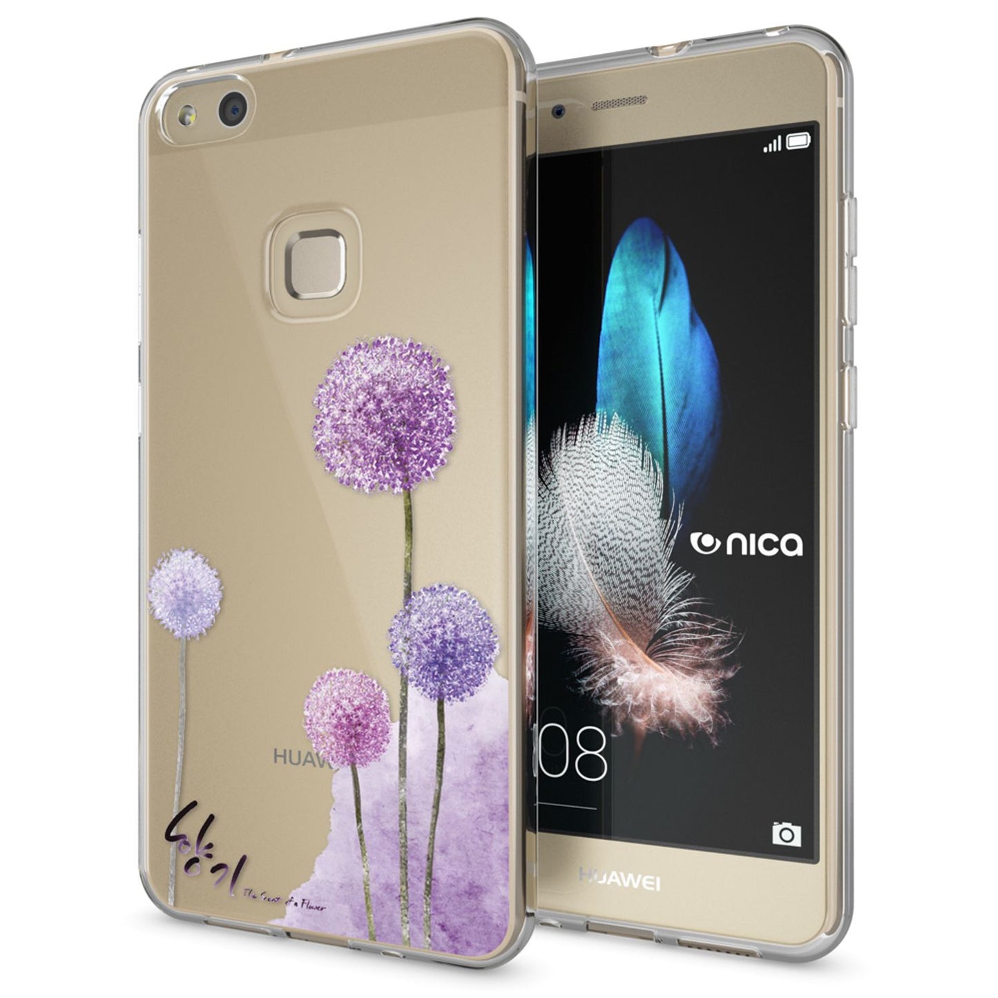 Nalia Huawei P10 Lite Hülle Slim Silikon Motiv Case - Dünn Transparent Kristalloptik