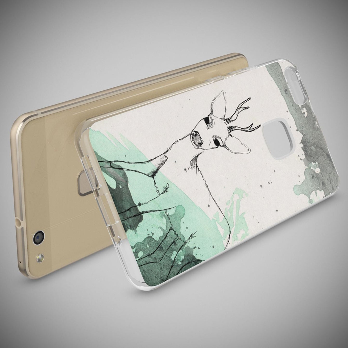 Nalia Huawei P10 Lite Hülle Slim Silikon Motiv Case - Dünn Transparent Kristalloptik