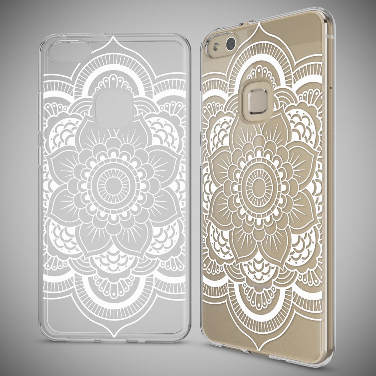 Nalia Huawei P10 Lite Hülle Slim Silikon Motiv Case - Dünn Transparent Kristalloptik