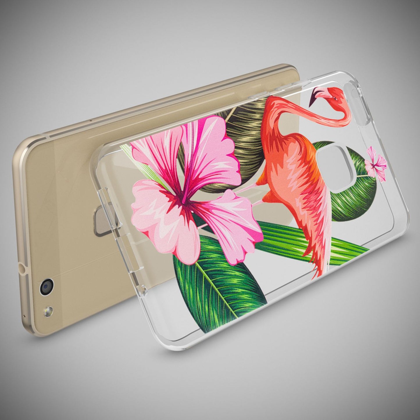 Nalia Huawei P10 Lite Hülle Slim Silikon Motiv Case - Dünn Transparent Kristalloptik