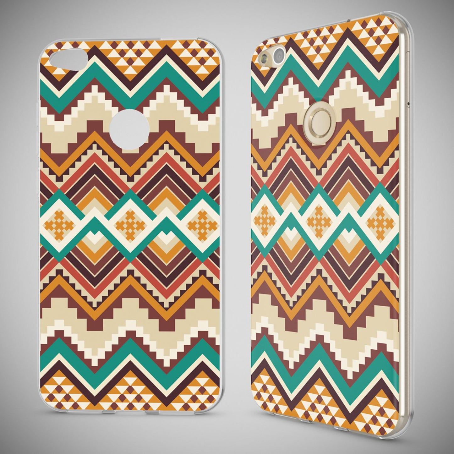 NALIA Huawei P8 Lite Hülle Slim Silikon Motiv Kristall - Dünn Durchsichtig Passgenau