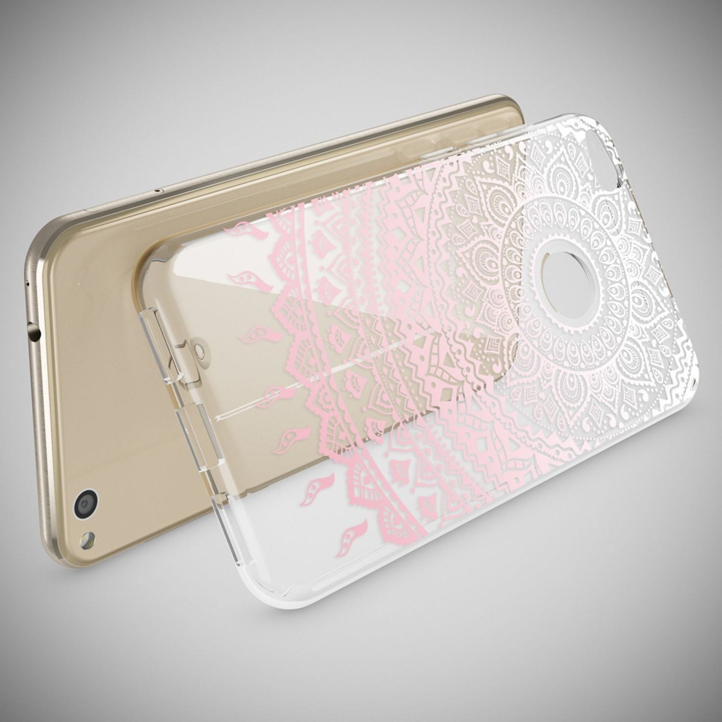 NALIA Huawei P8 Lite Hülle Slim Silikon Motiv Kristall - Dünn Durchsichtig Passgenau