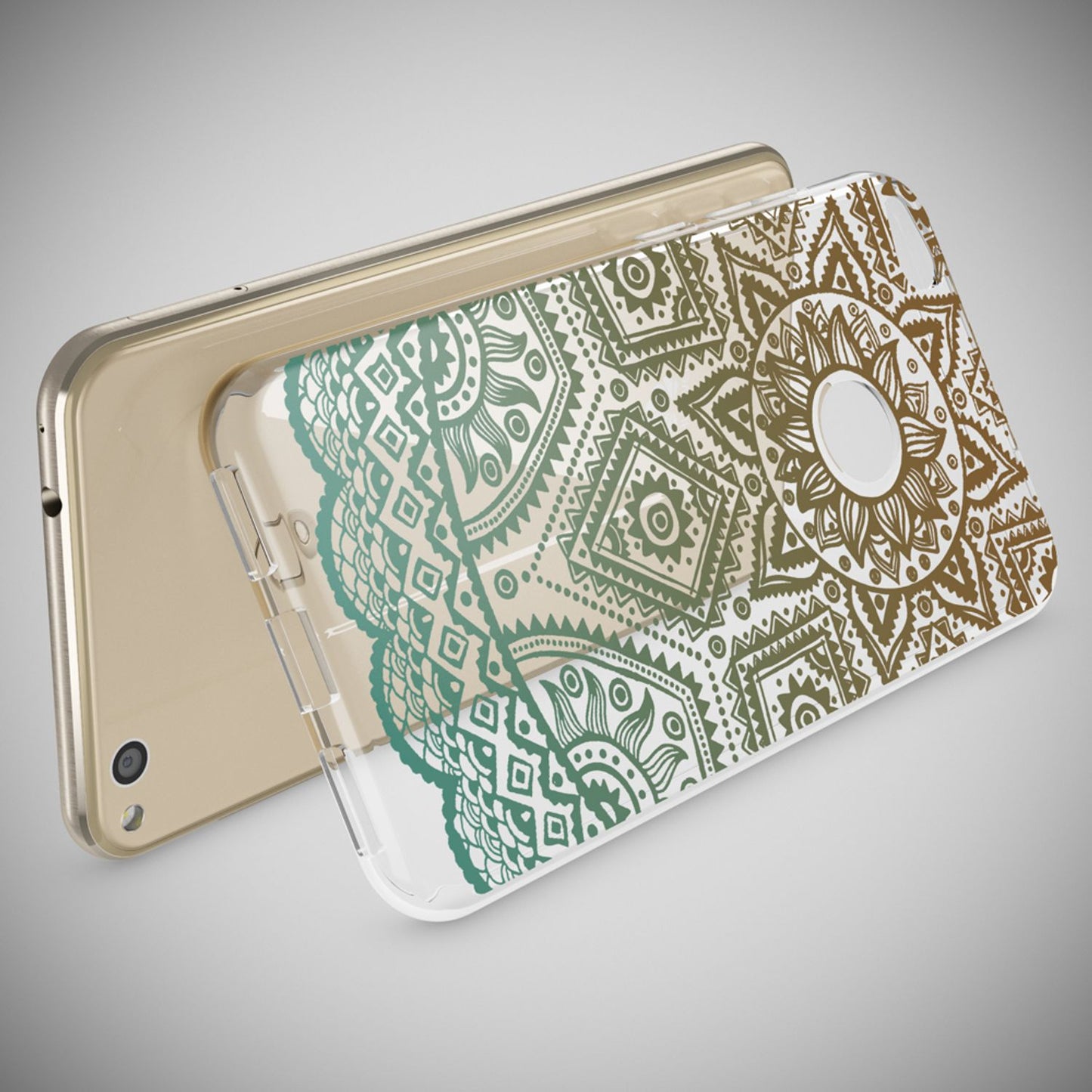 NALIA Huawei P8 Lite Hülle Slim Silikon Motiv Kristall - Dünn Durchsichtig Passgenau