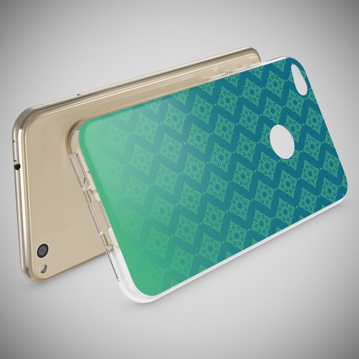 NALIA Huawei P8 Lite Hülle Slim Silikon Motiv Kristall - Dünn Durchsichtig Passgenau