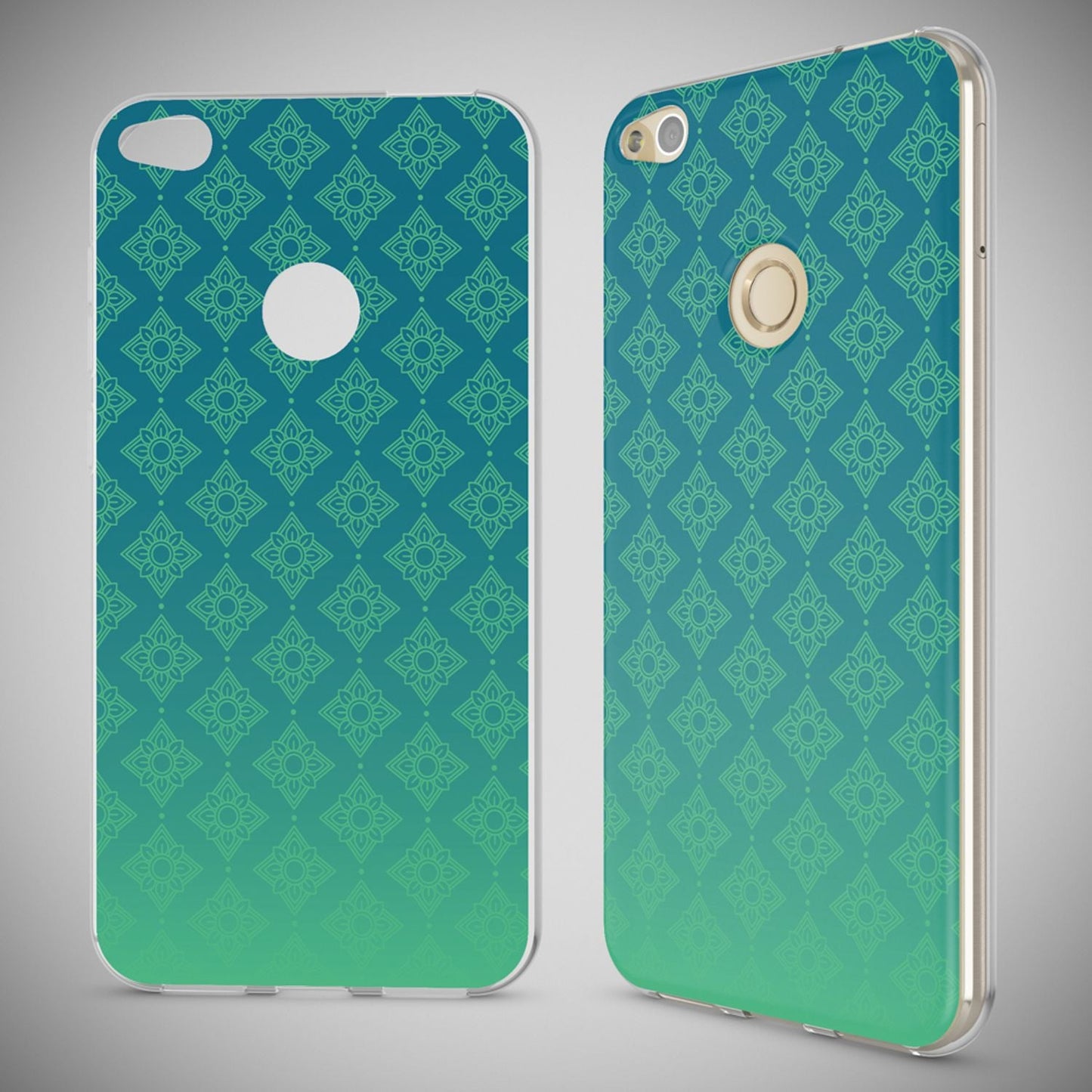 NALIA Huawei P8 Lite Hülle Slim Silikon Motiv Kristall - Dünn Durchsichtig Passgenau