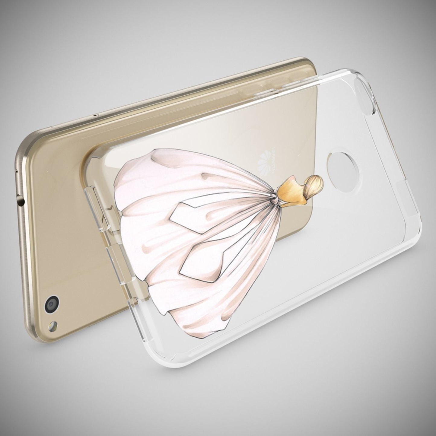 NALIA Huawei P8 Lite Hülle Slim Silikon Motiv Kristall - Dünn Durchsichtig Passgenau